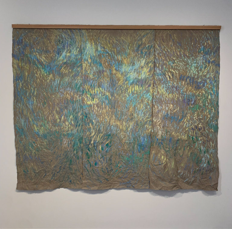 "Evaporating Depths", From The Seasmoke Collection, Tempera and Oil Pastel On Linen, Fastened With Poplar, 2023
