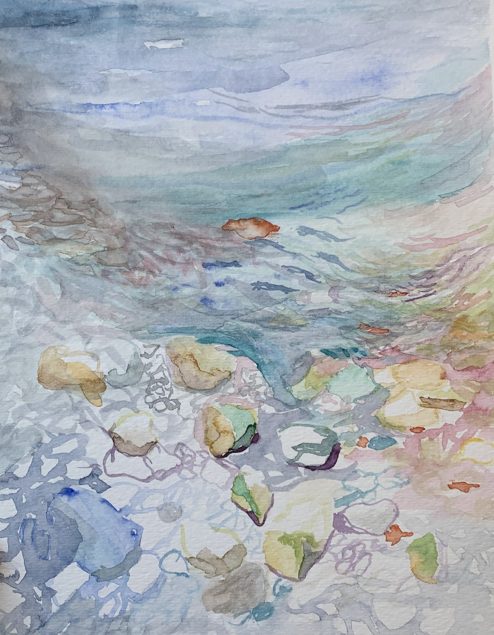 Rising Tide, Watercolor on Paper, 7"x9", 2019