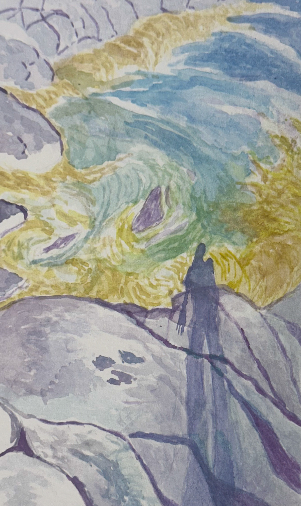 Christmas Cove, Coming Tide, watercolor on paper, 2024