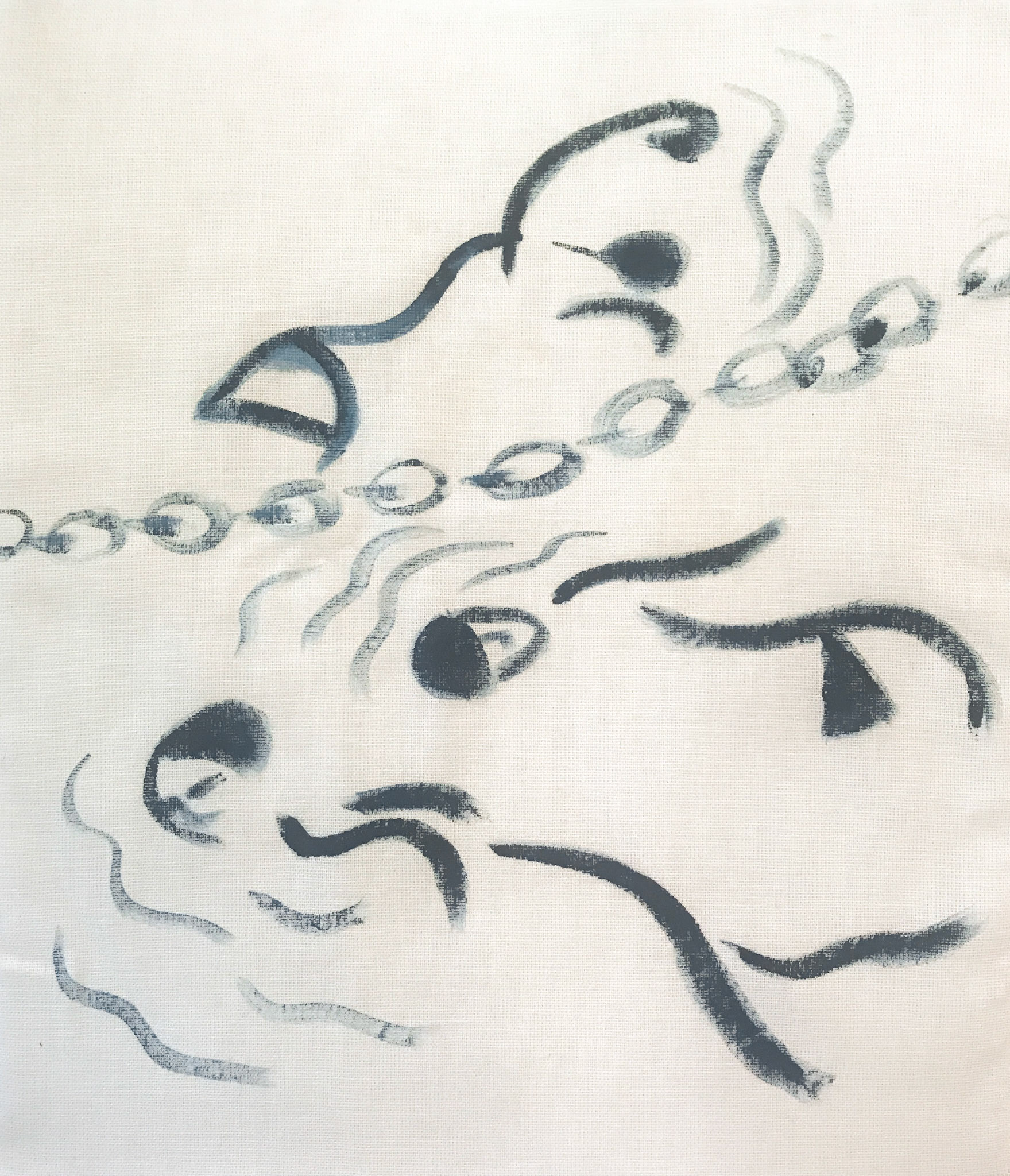 Budapest Bathers I, Acrylic And Tempera On Cloth, 2018