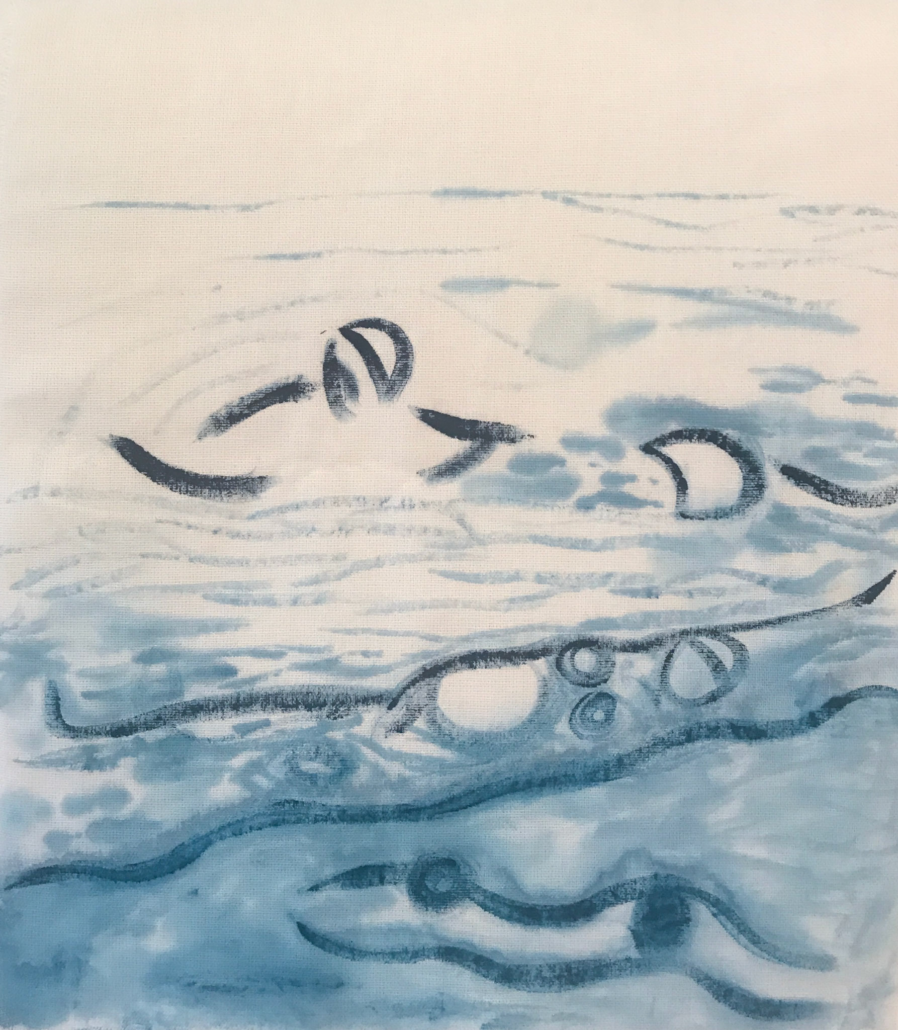 Budapest Bathers II, Acrylic And Tempera On Cloth, 2018