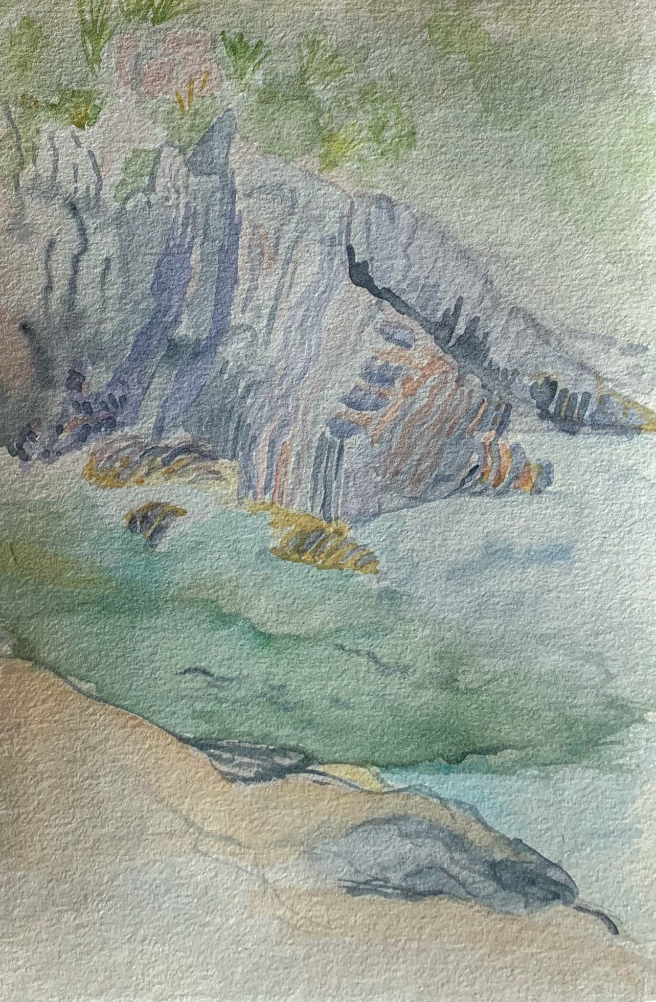 Baia Segreta I, Riomaggiore, Watercolor on Paper, 4"x6", 2018