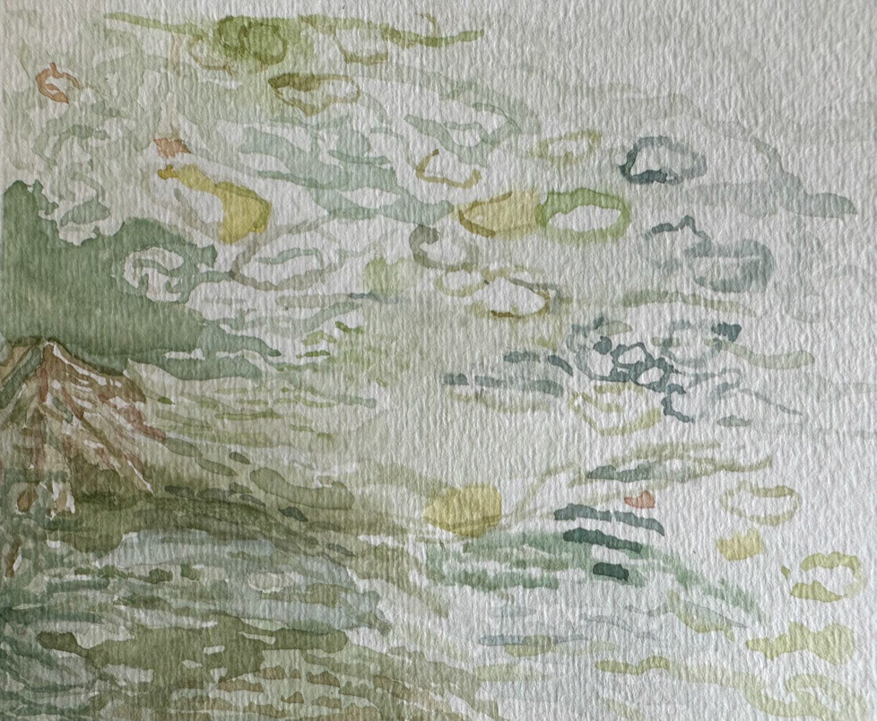 Leaving Tide, watercolor on paper, 3x4", 2019