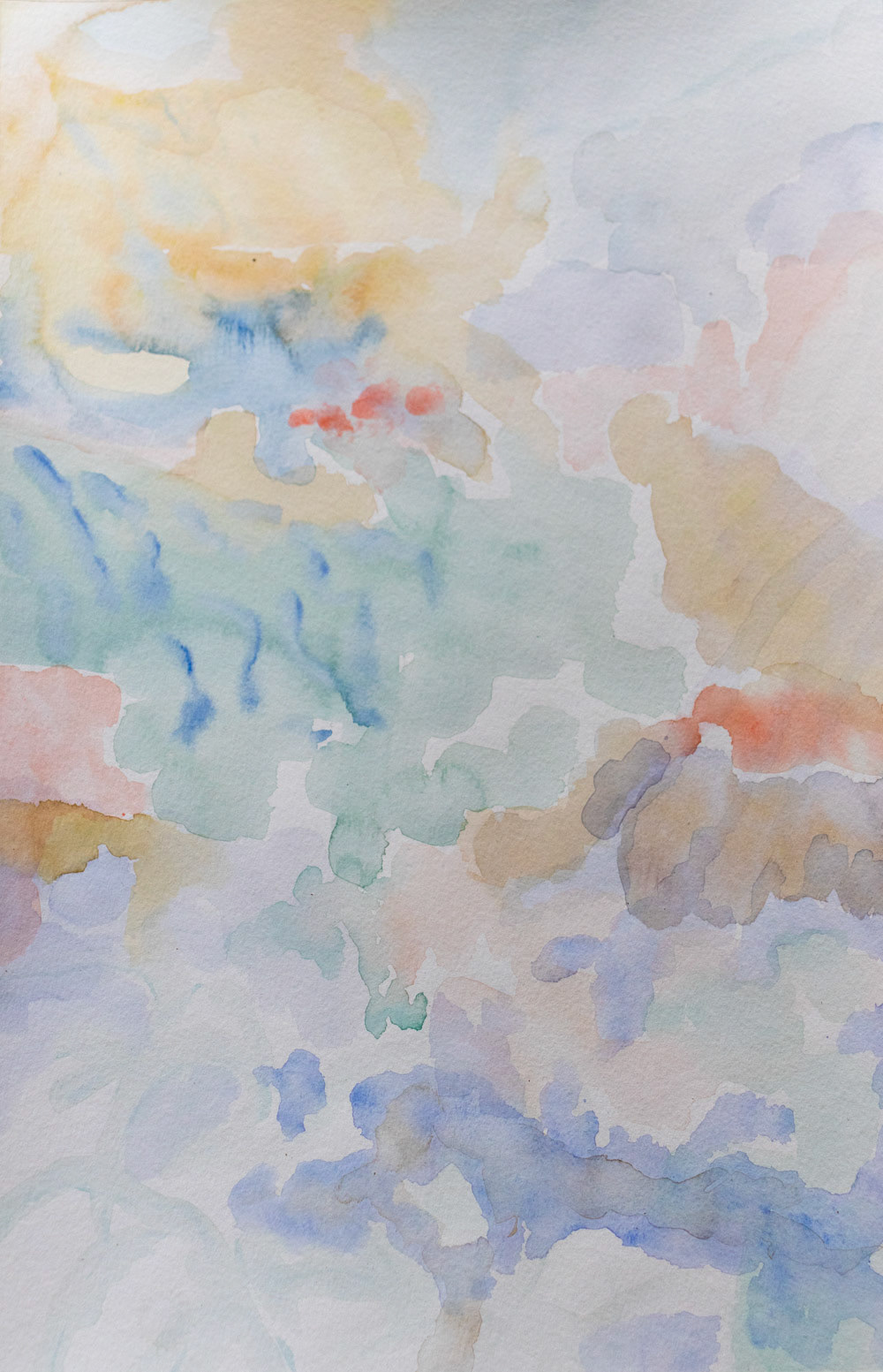 Avalanche Area Diptych, Watercolor and Salt on Paper, 12"x18", 2021 