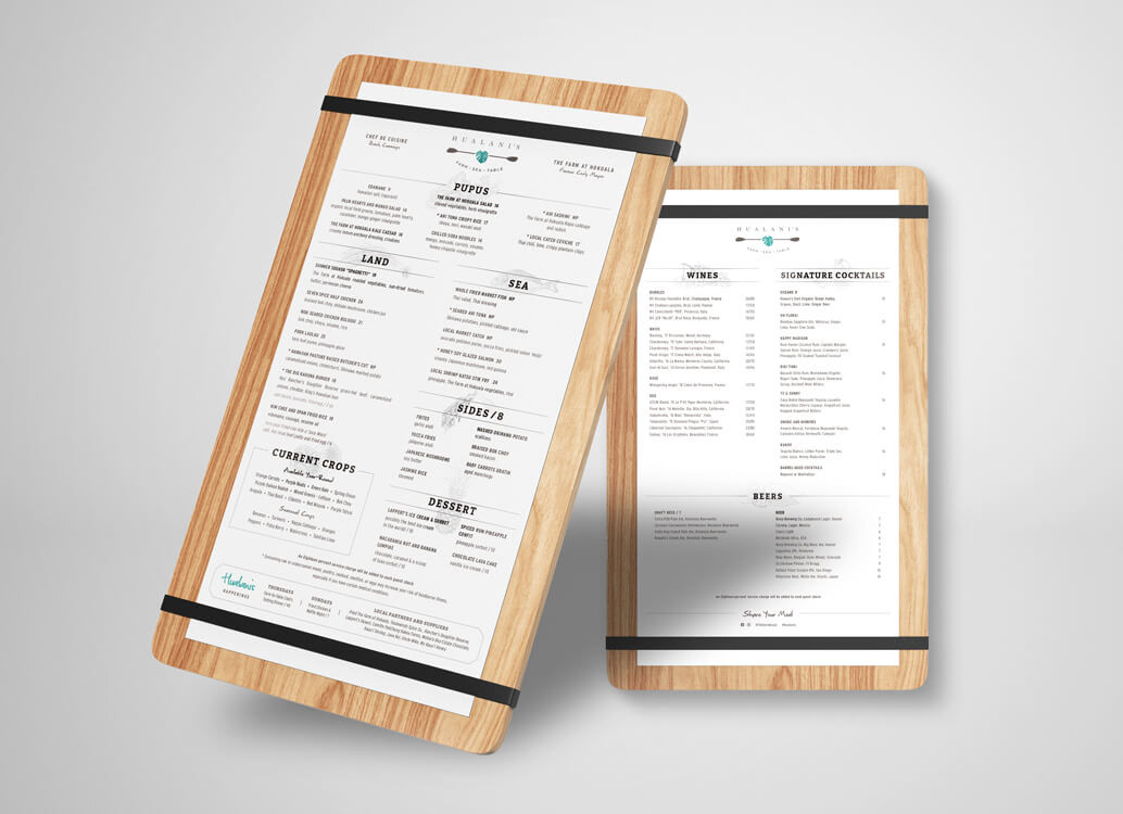 Hualanis menu redesign