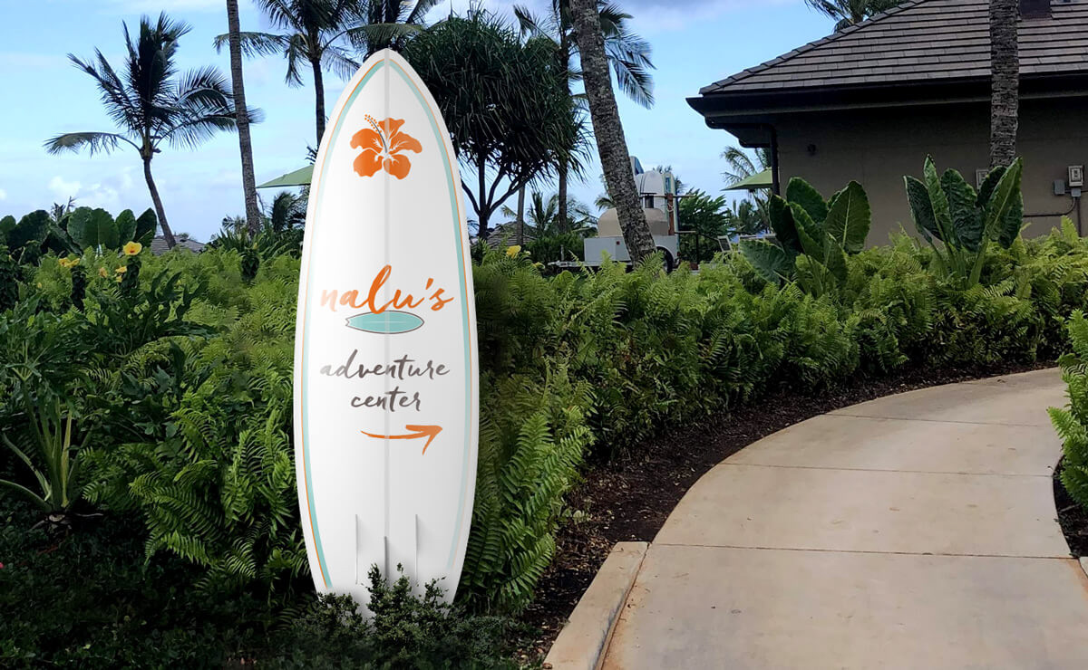 Surfboard wayfinding signage concept