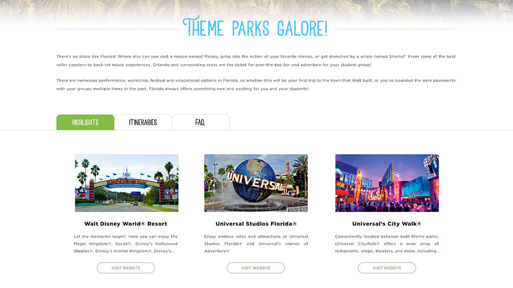 Destination Page