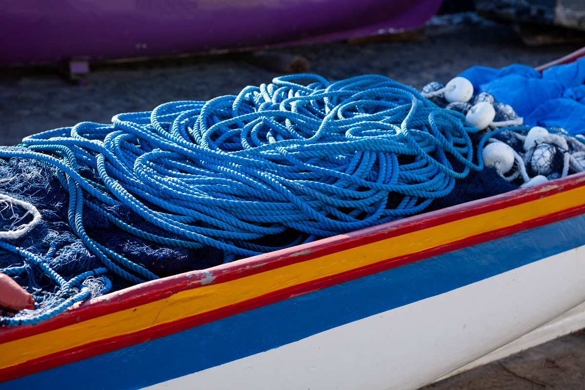 Cordas e rede de pesca