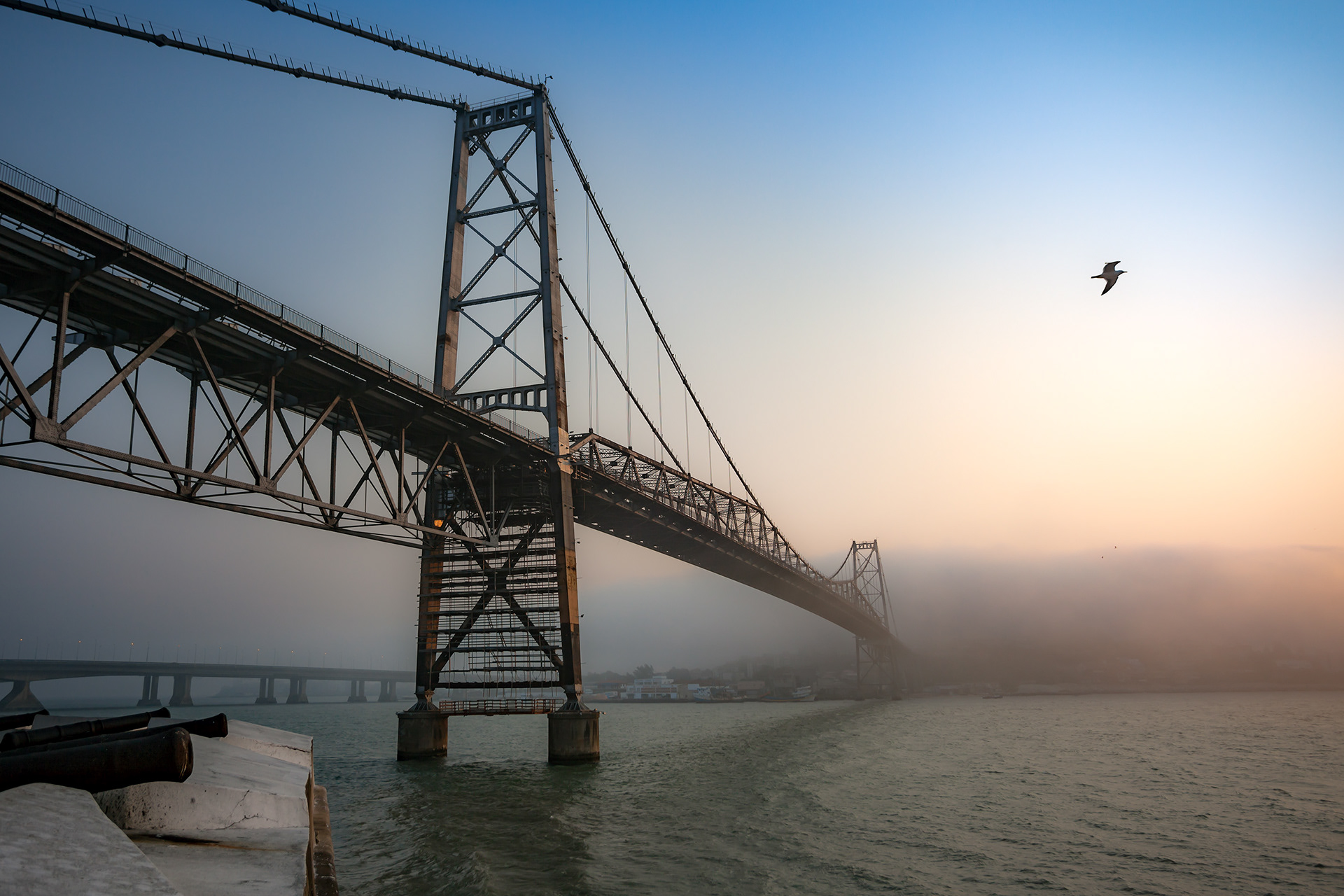 Ponte Hercílio Luz a partir do Forte Santana