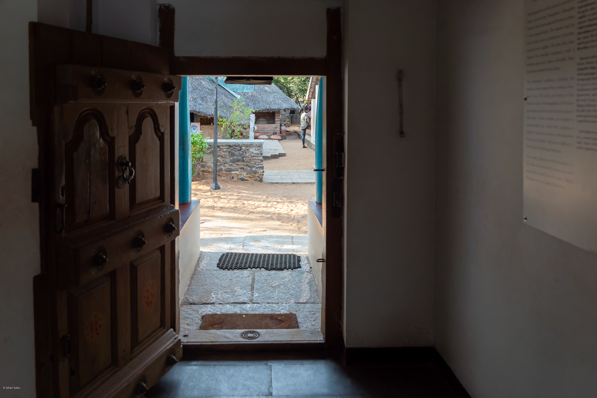 View from inside one of the houses.