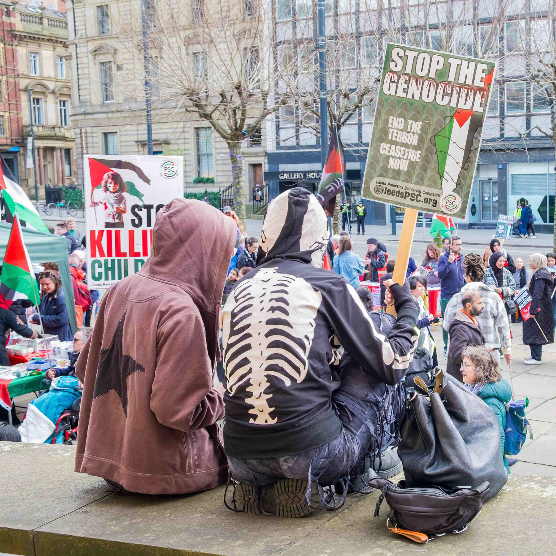 Protest March by The Leeds UK Palestine Solidarity Campaign at The Headrow Leeds UK 30th March 2024