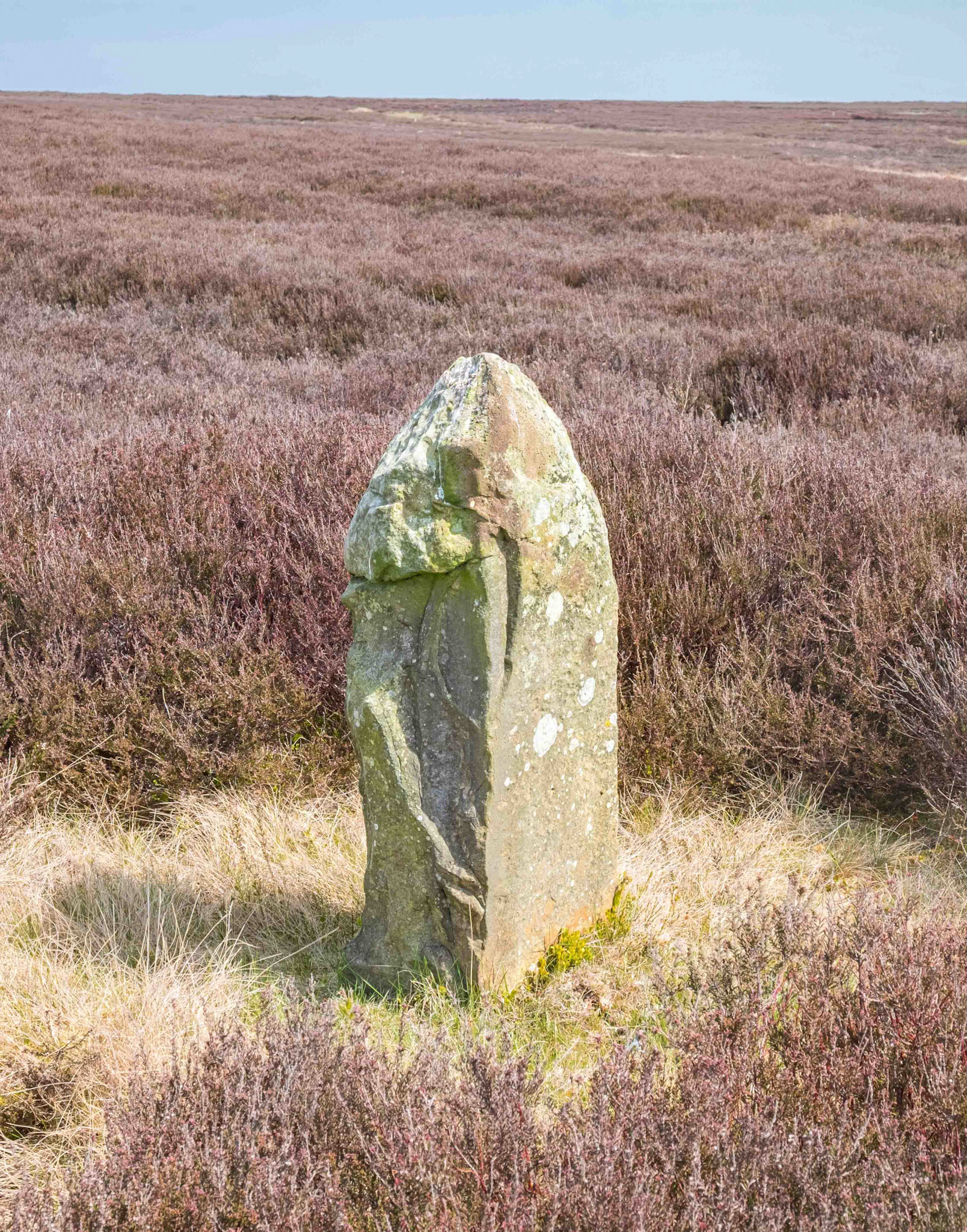 Long Hill Marker Stone on Hawnby Moor looking East - North York Moors UK