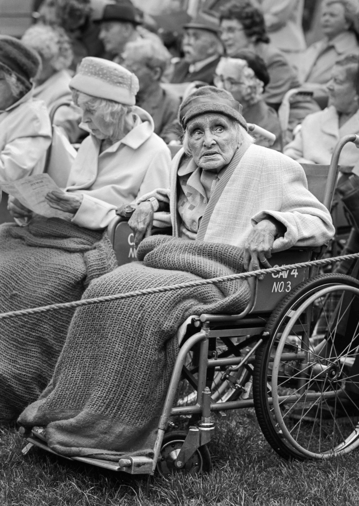 Woman In Wheelchair - Chatsworth House Derbyshire UK 1980's