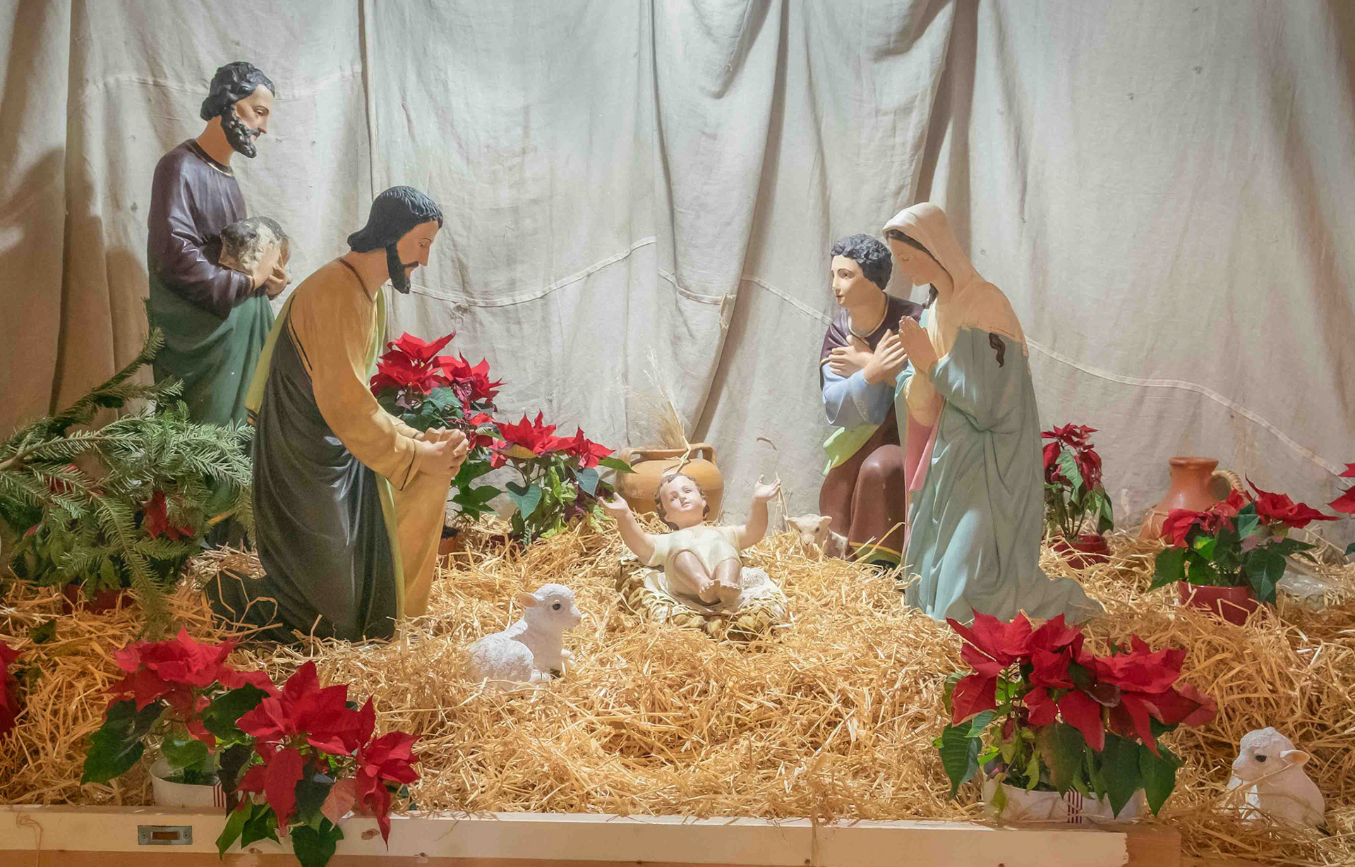 A Nativity scene in Leeds Catholic Cathedral - Leeds UK