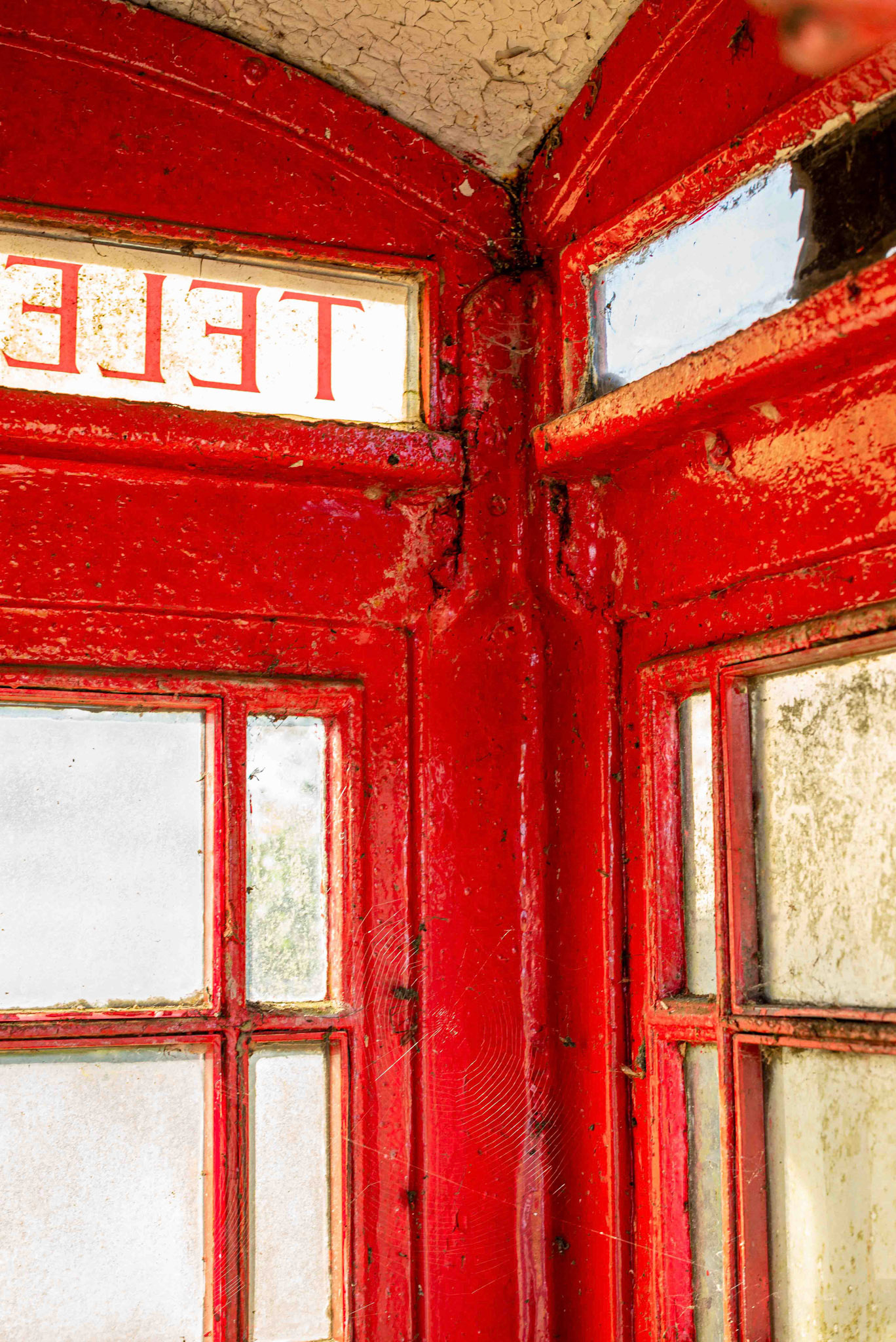 Cobweb in Phone Box - Yearsley North Yorkshire UK 2016