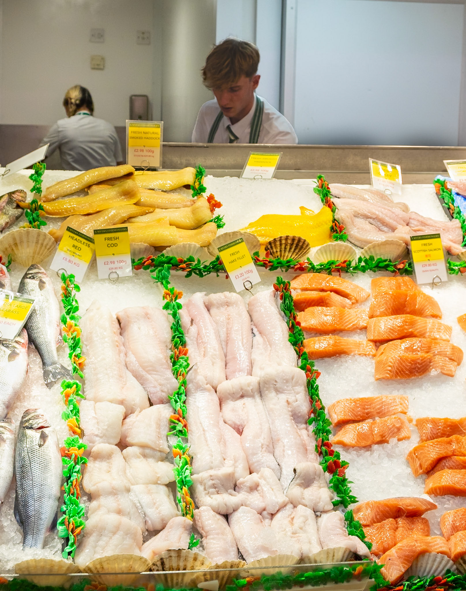 Fishmonger's Stall at Kirkgate Market - Leeds UK