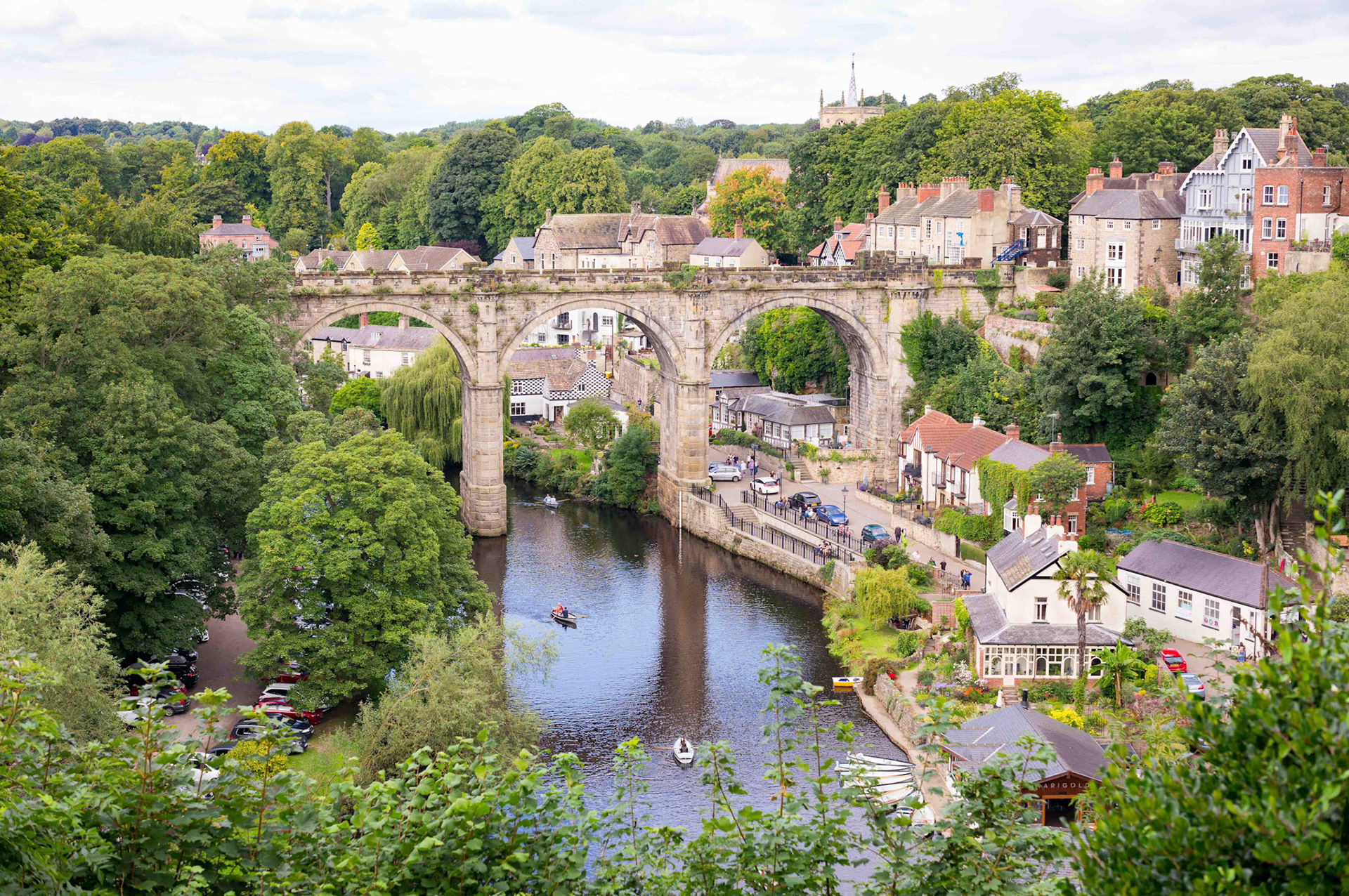 River Nidd and Railway Viaduct - Knaresborough North Yorkshire UK 2017