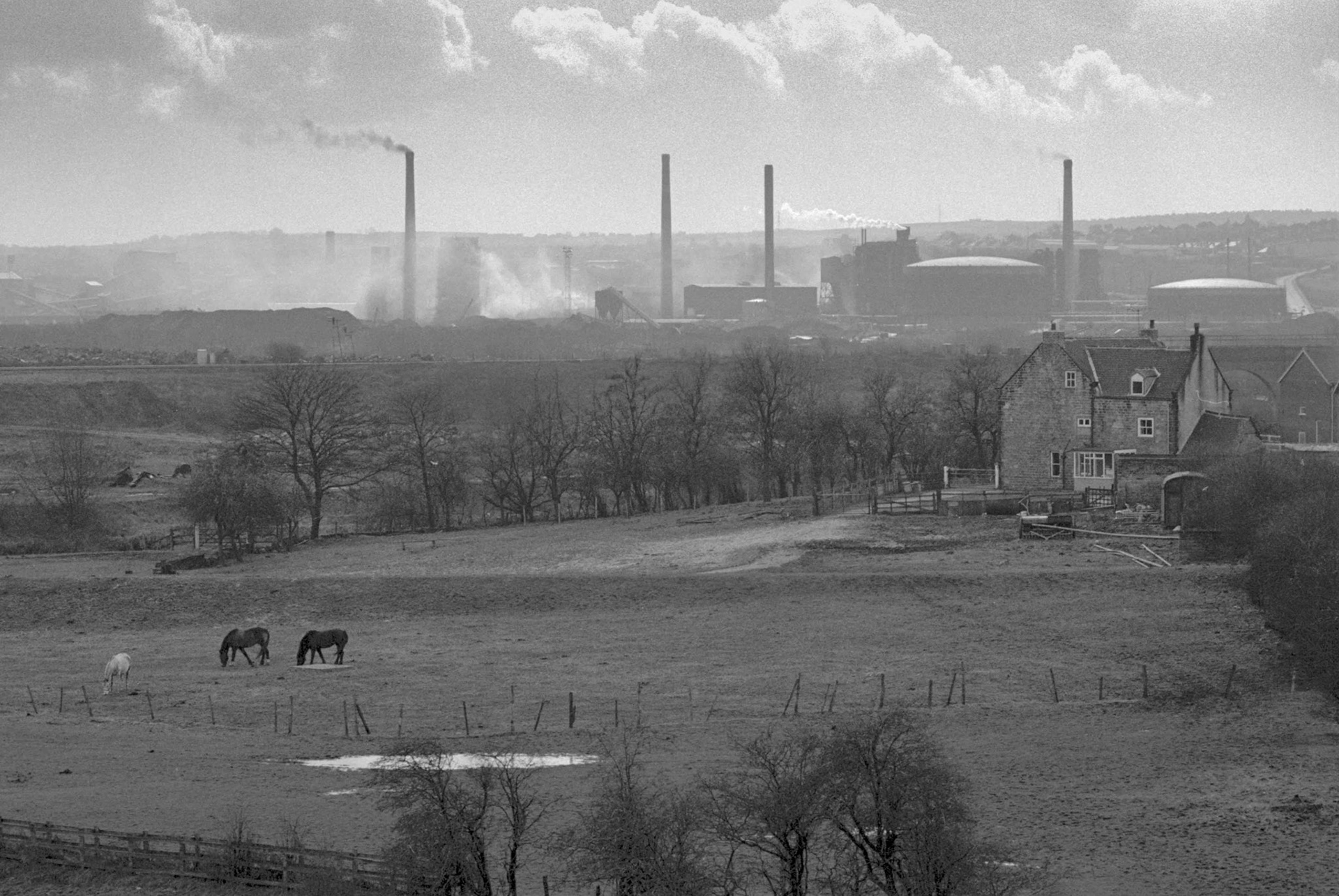 Landscape from Sheffield Parkway - Towards Orgreave Catcliffe Yorkshire UK 1970's