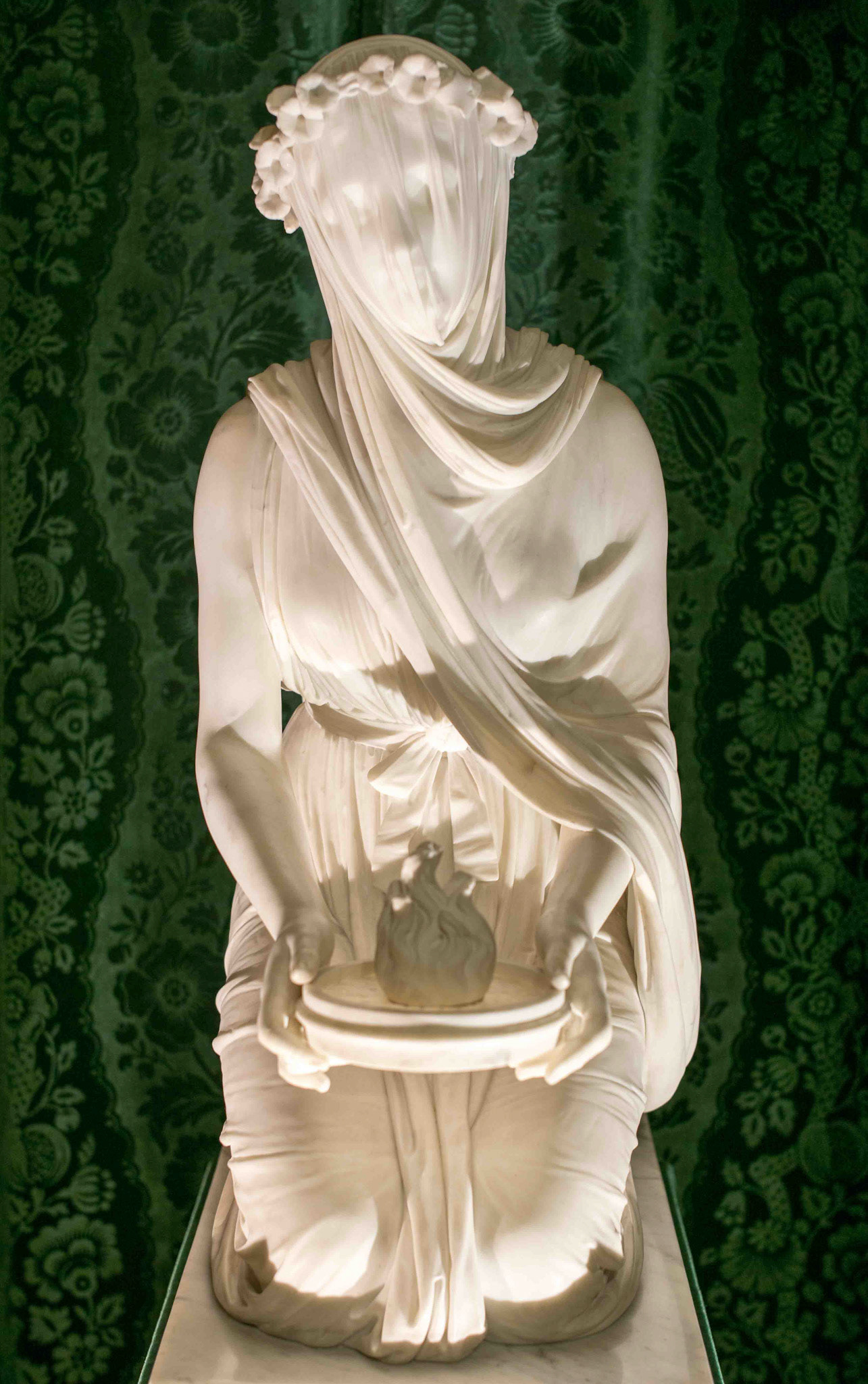 Veiled Vestel Virgin Statue - Chatsworth House Derbyshire UK 2016
