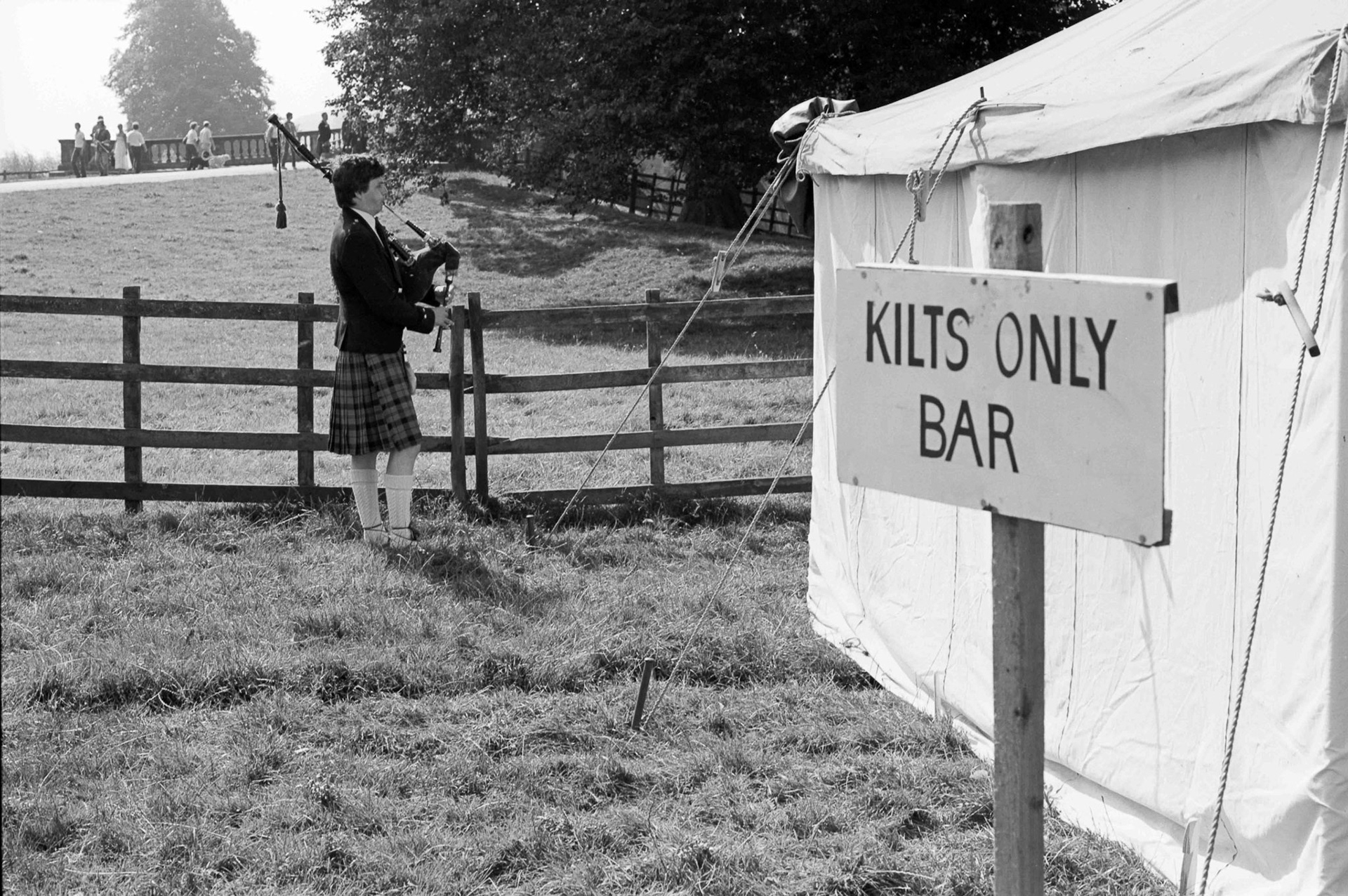 Piper at Kilts Only Bar - Chatsworth Fair Derbyshire UK 1986
