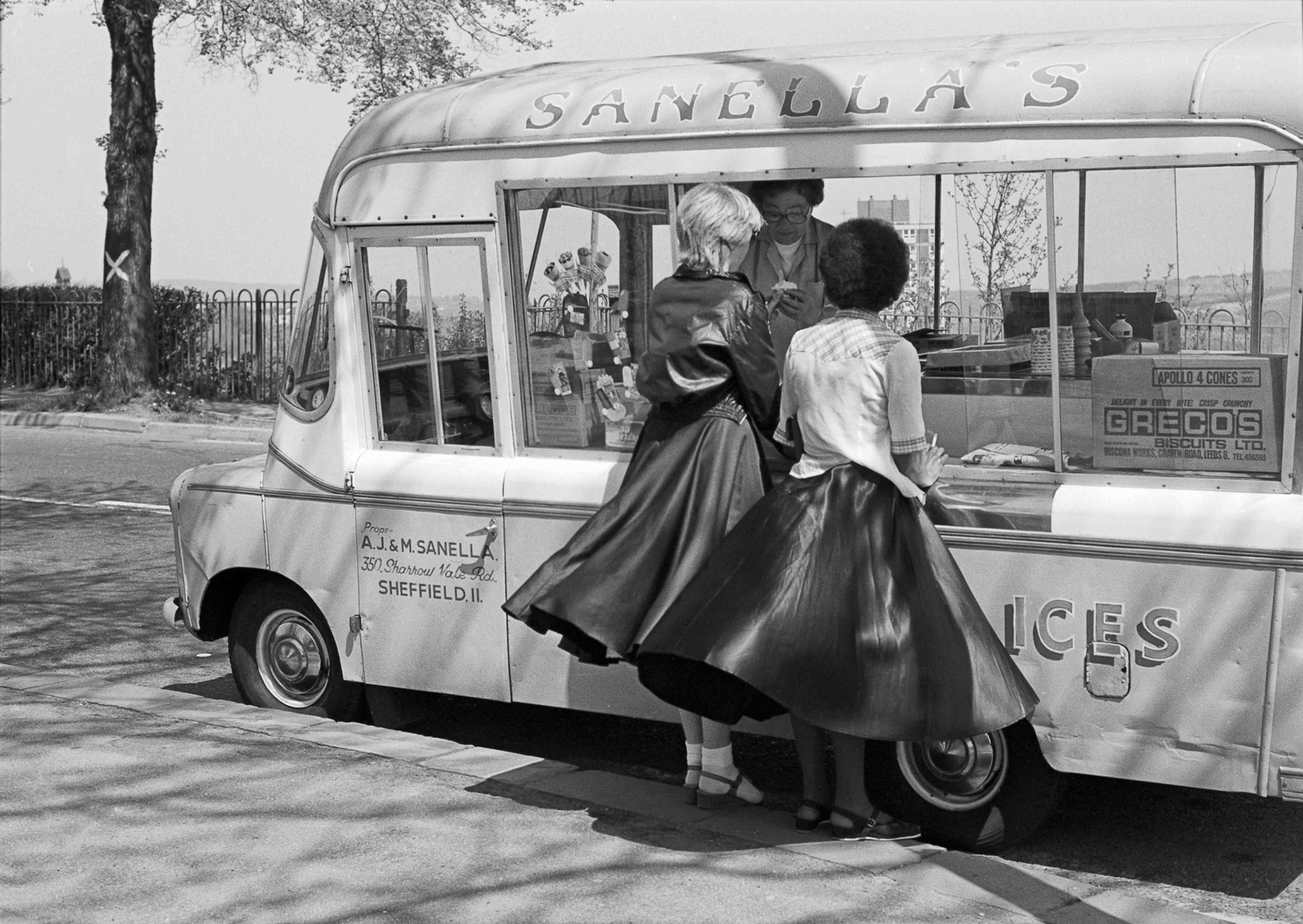 Two Women at Ice Cream Van - Crookes Valley Park Sheffield Yorkshire UK 1970's
