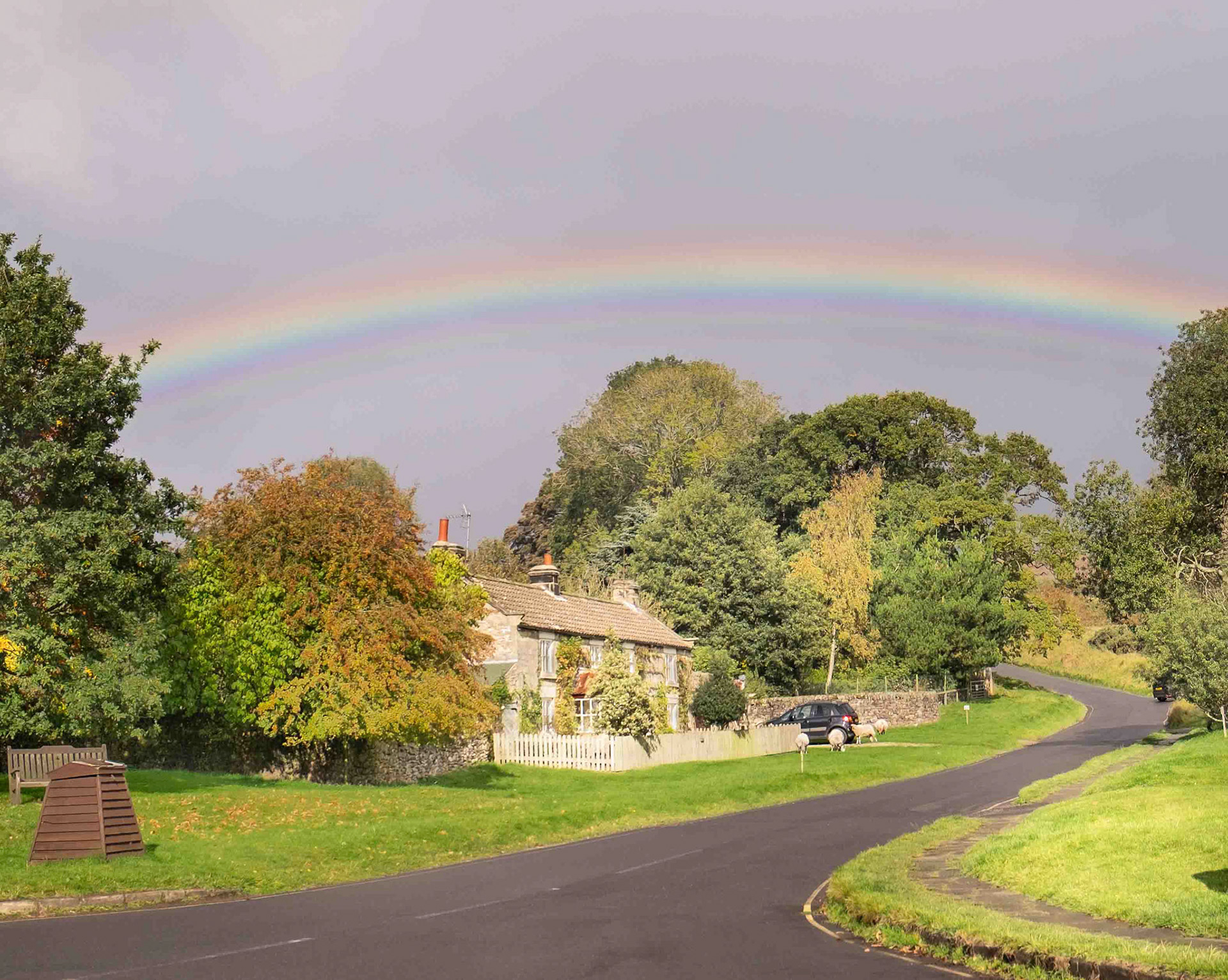 Rainbow at Hutton-le-Hole - North Yorkshire UK 2020