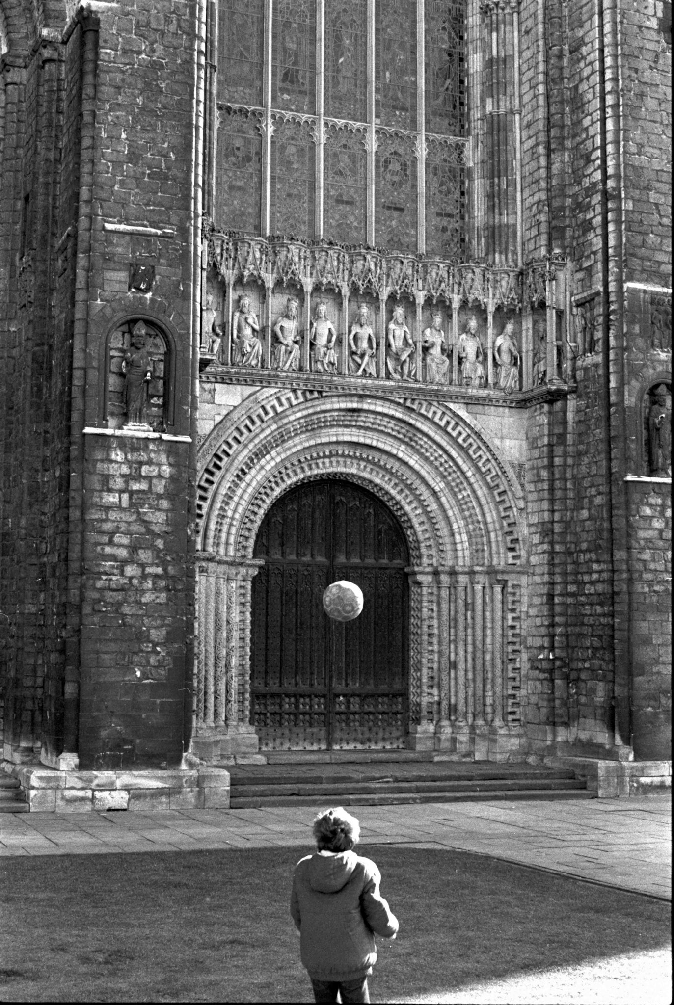 Boy and Football - Lincoln Lincolnshire UK 1970's