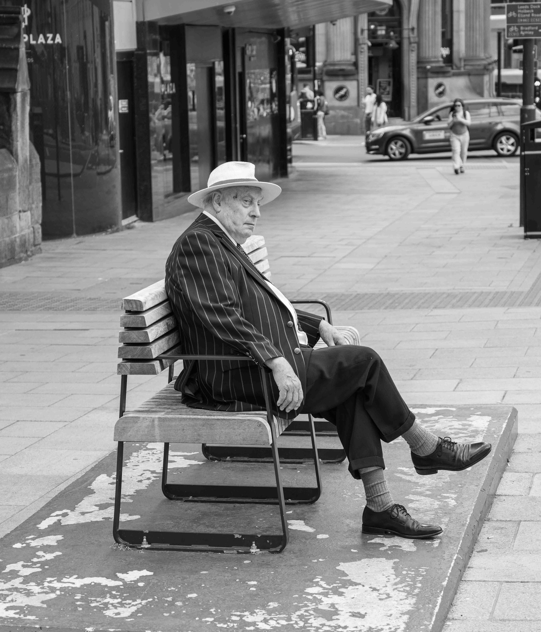 Man Sat on Bench - Leeds UK