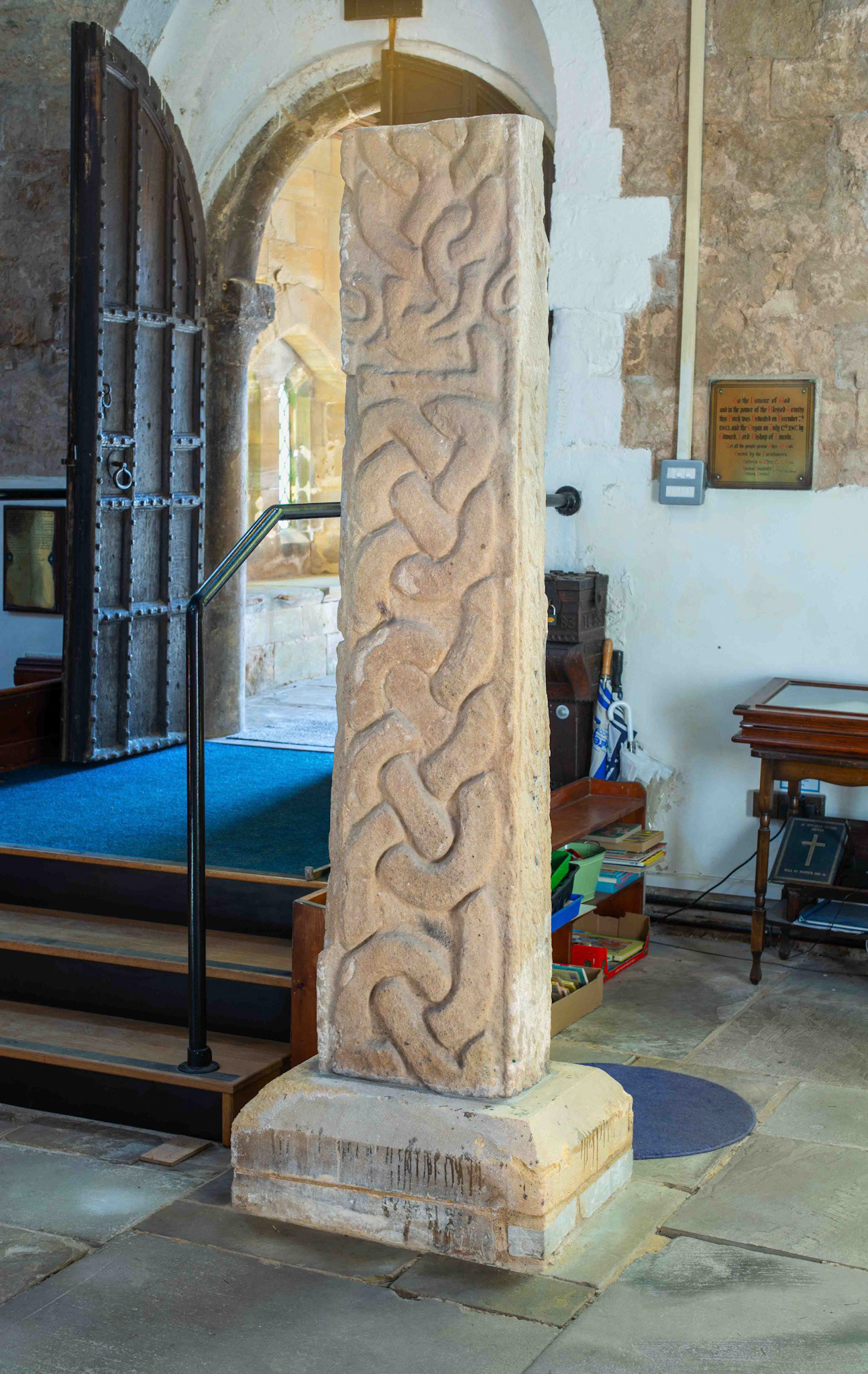 The Crowle Stone looking towards the South Door - St. Oswald's Church Crowle Lincolnshire UK 2025