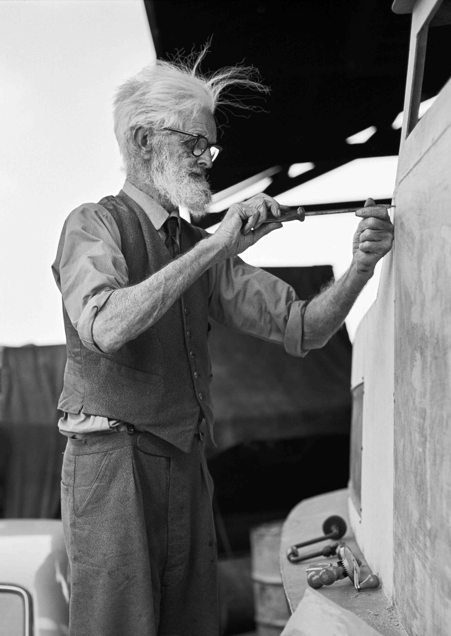 Boat Mending - Sheffield Canal Yorkshire UK 1970's