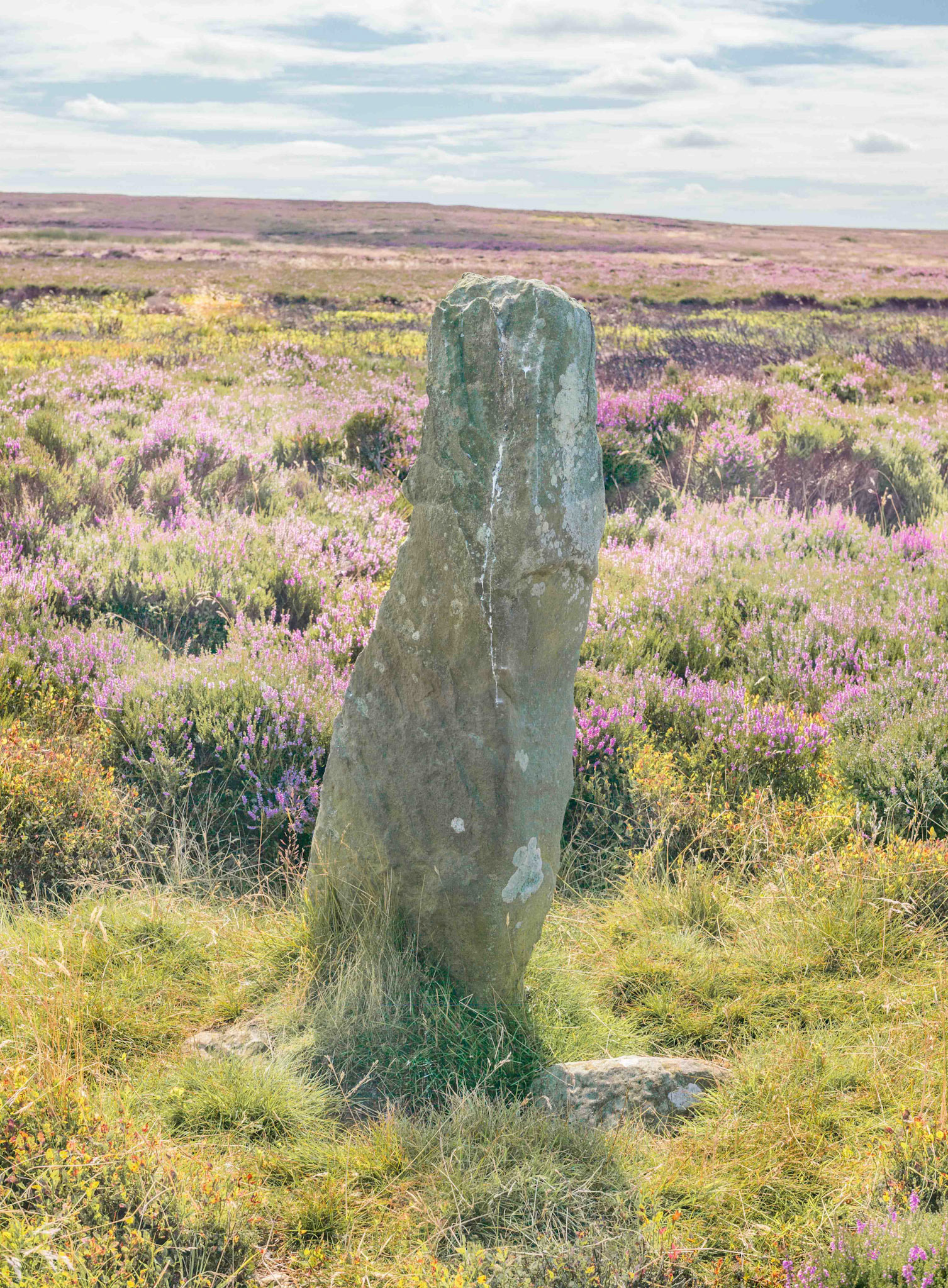 Peat Hill Marker Stone at Cock Heads looking South - North York Moors UK 2024