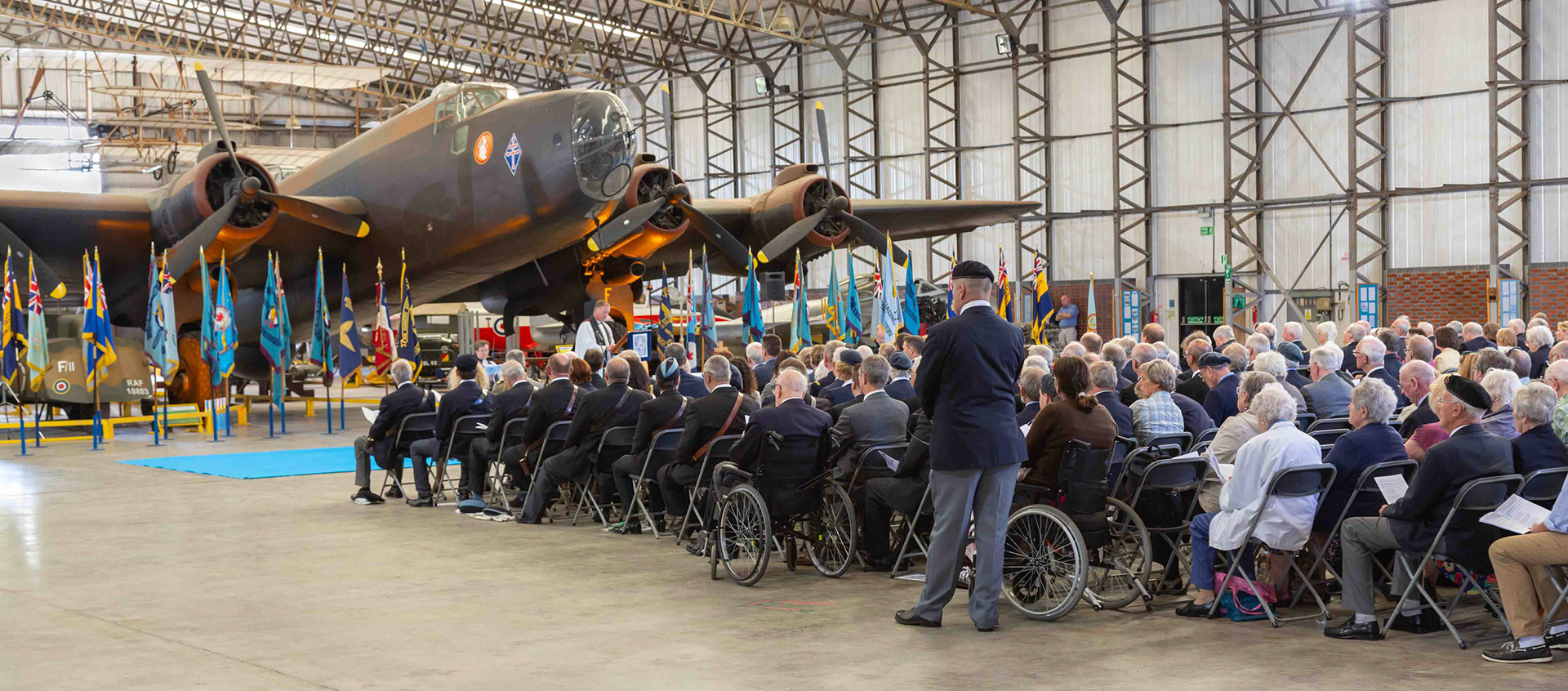 Memorial Service with Halifax Bomber - Elvington North Yorkshire UK 2014