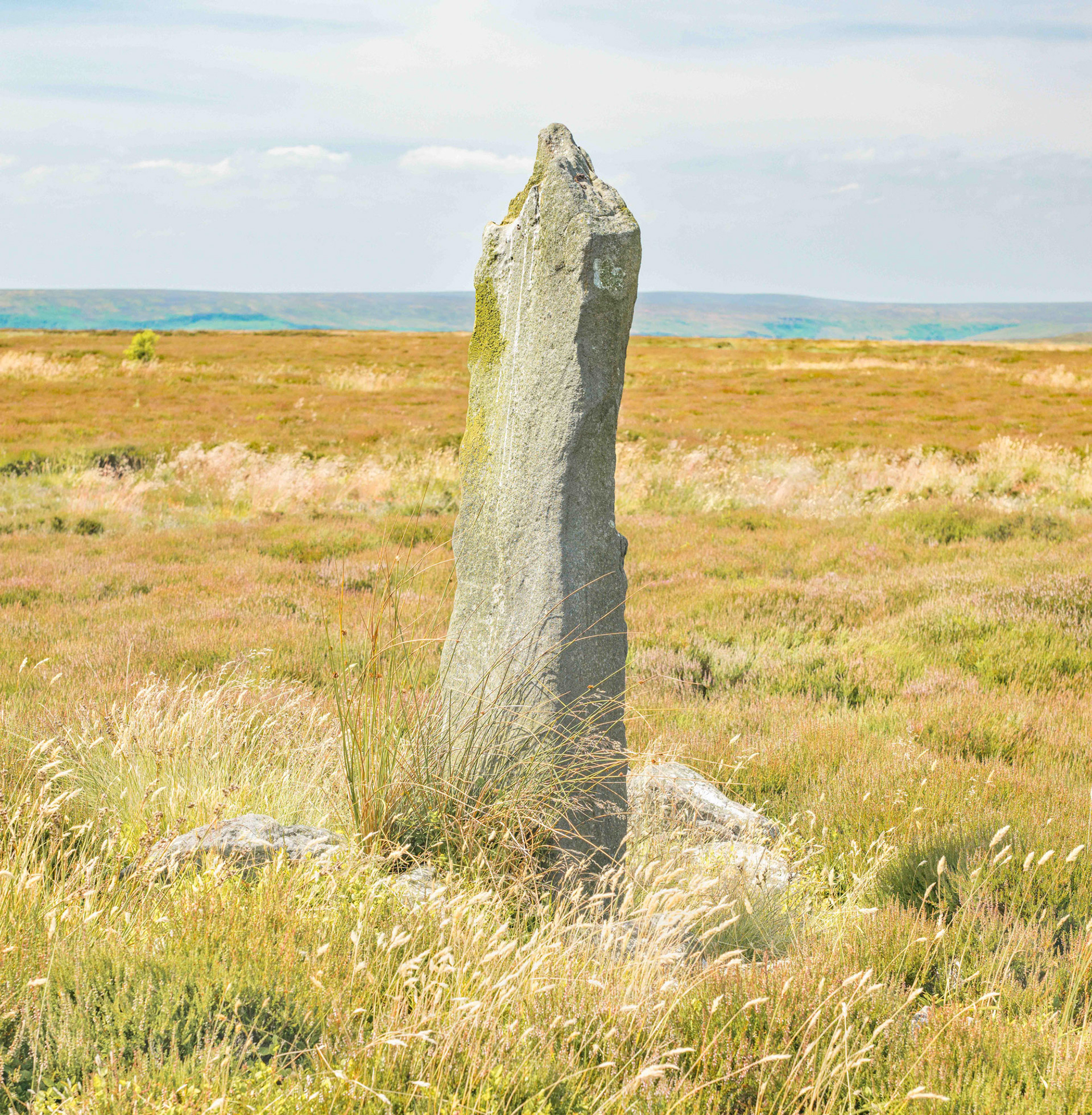 Kettle Howe Round Barrow Stone Looking South West - North York Moors UK 2024