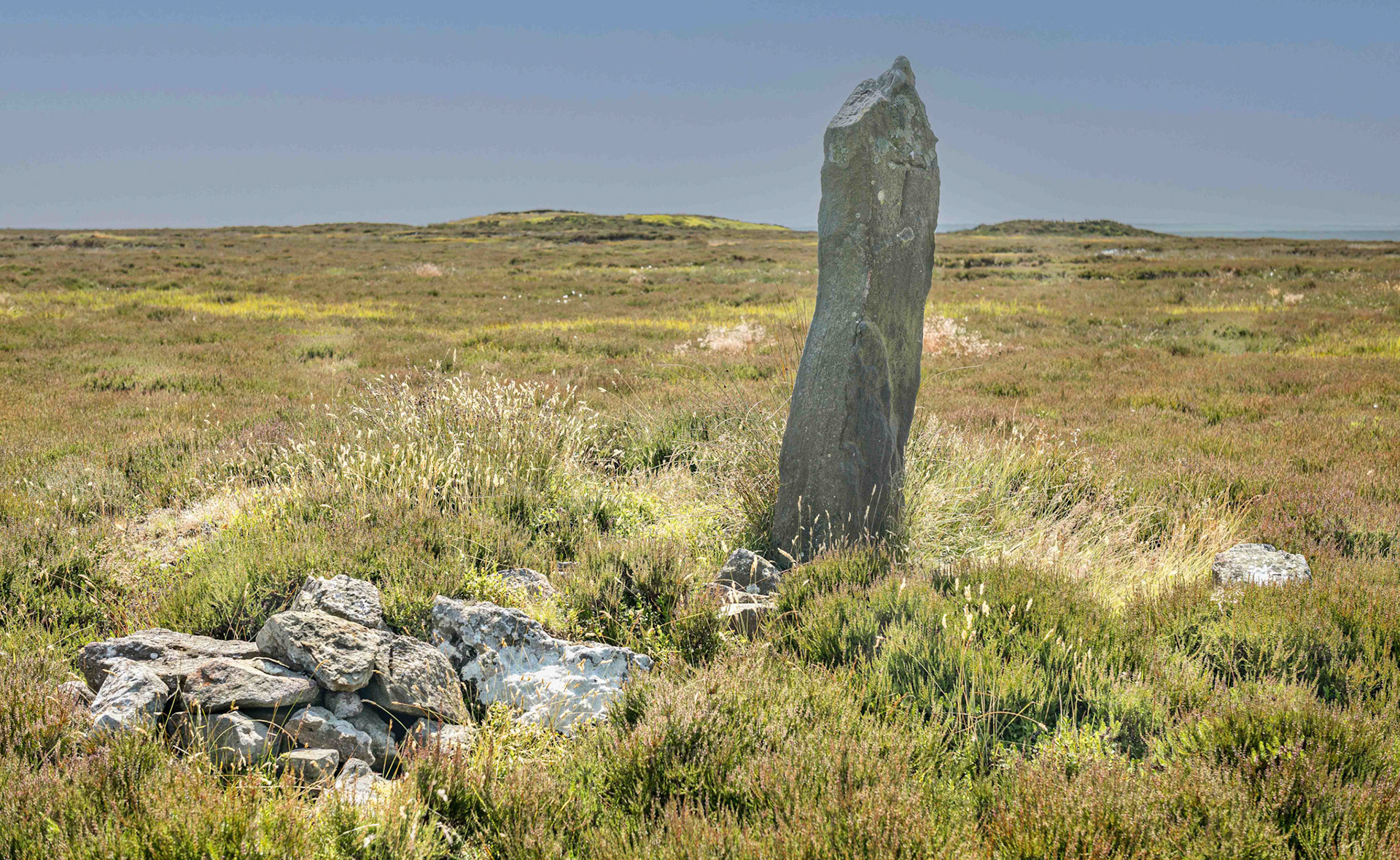 Kettle Howe Round Barrow Stone Looking North - North York Moors UK 2024