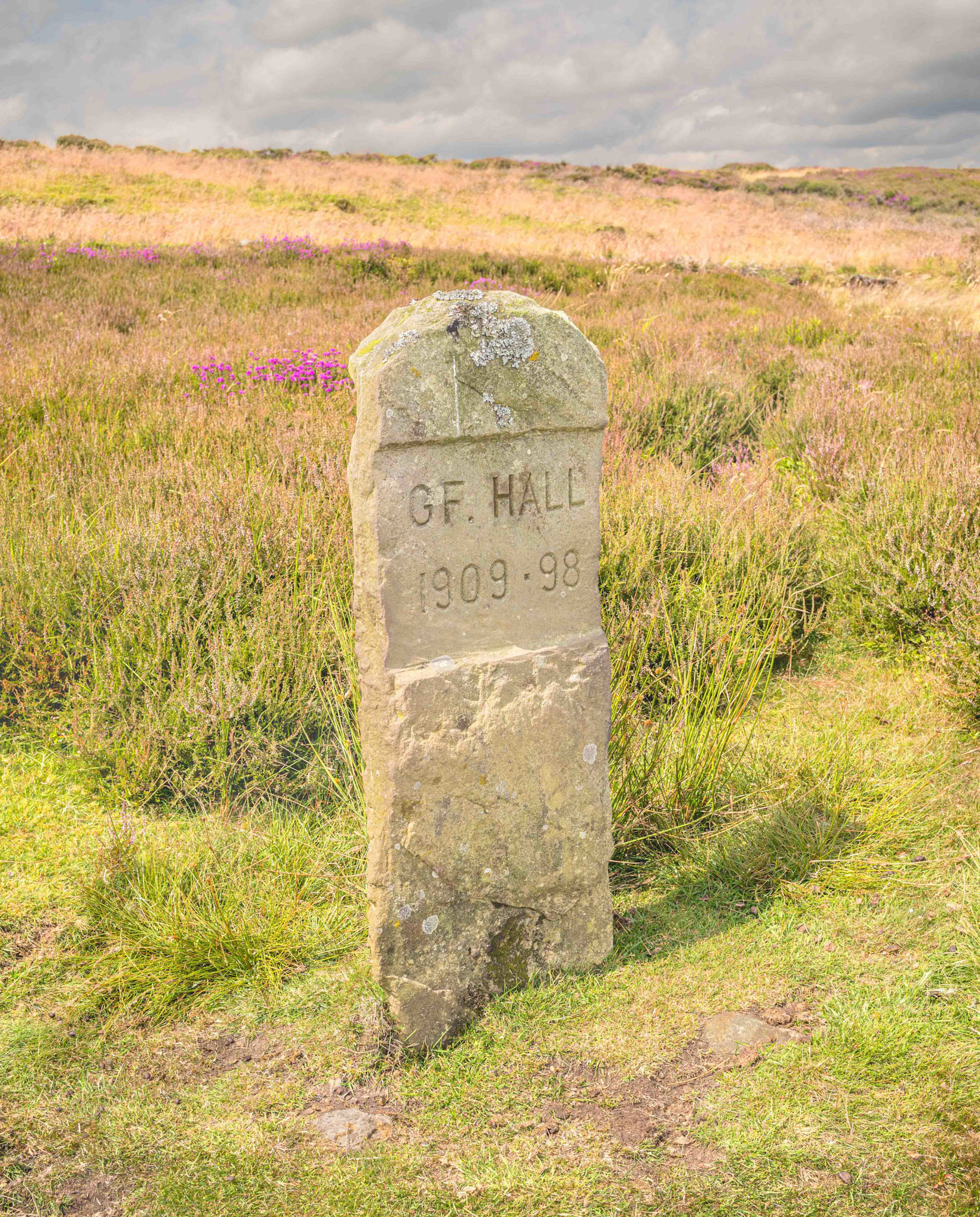 The Gravestone of G.F. Hall 1909-1998 - Glaisedale Rigg North York Moors UK 2024