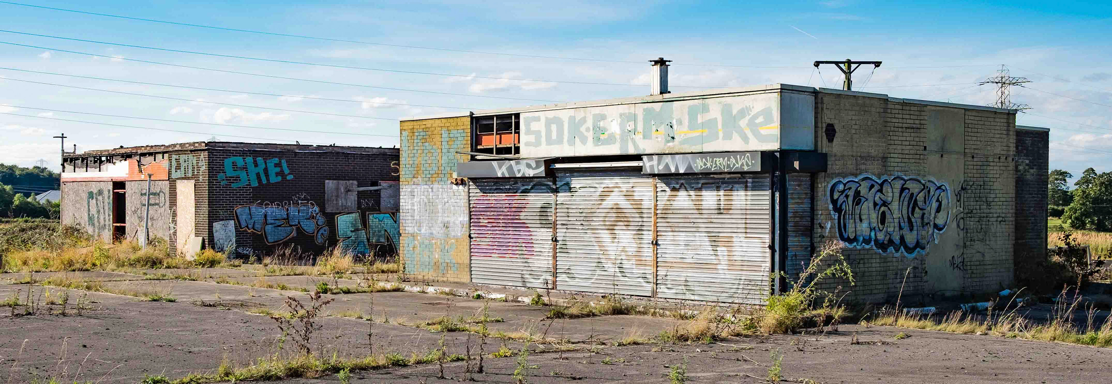 Old Cafe and Carwash - A64 A1 Junction York North Yorkshire UK 2016