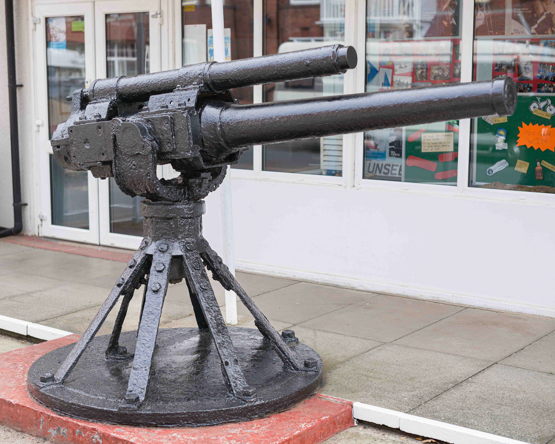 A Yorkshire coast shipwreck gun outside Filey branch of the Sea Cadets