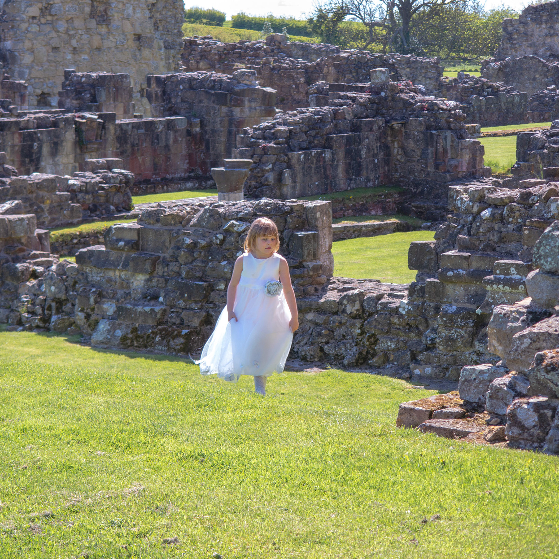 Walking at the Abbey - North Yorkshire UK