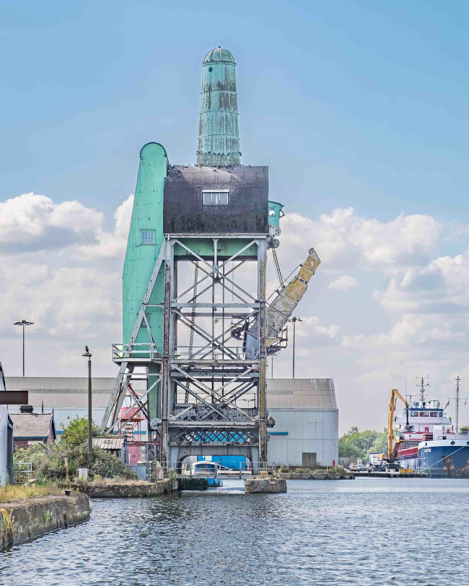 Old Boat Hoist at South Dock looking West - Goole Harbour East Yorkshire UK 2025
