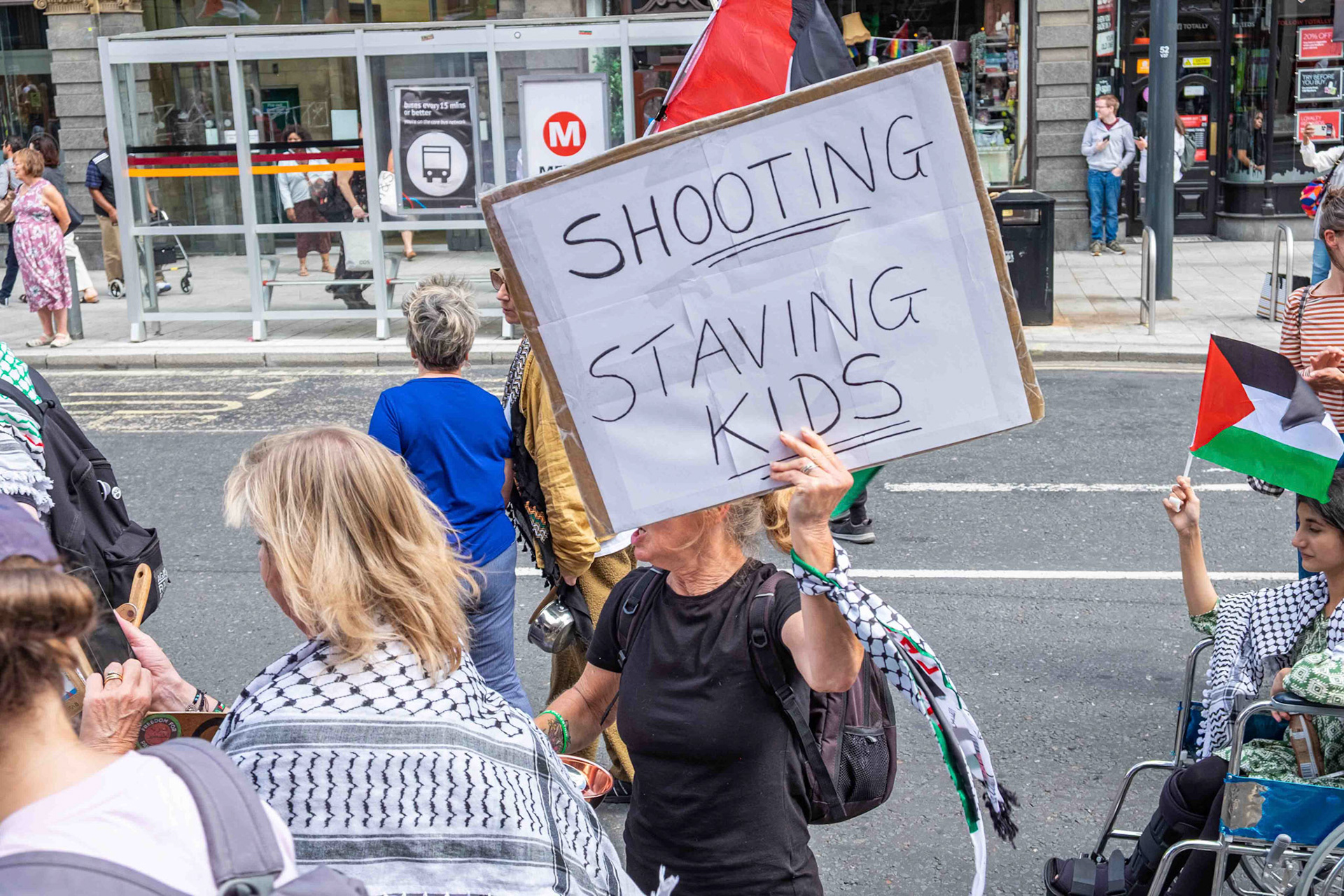 Palestinians Demonstrating - Leeds England 2025