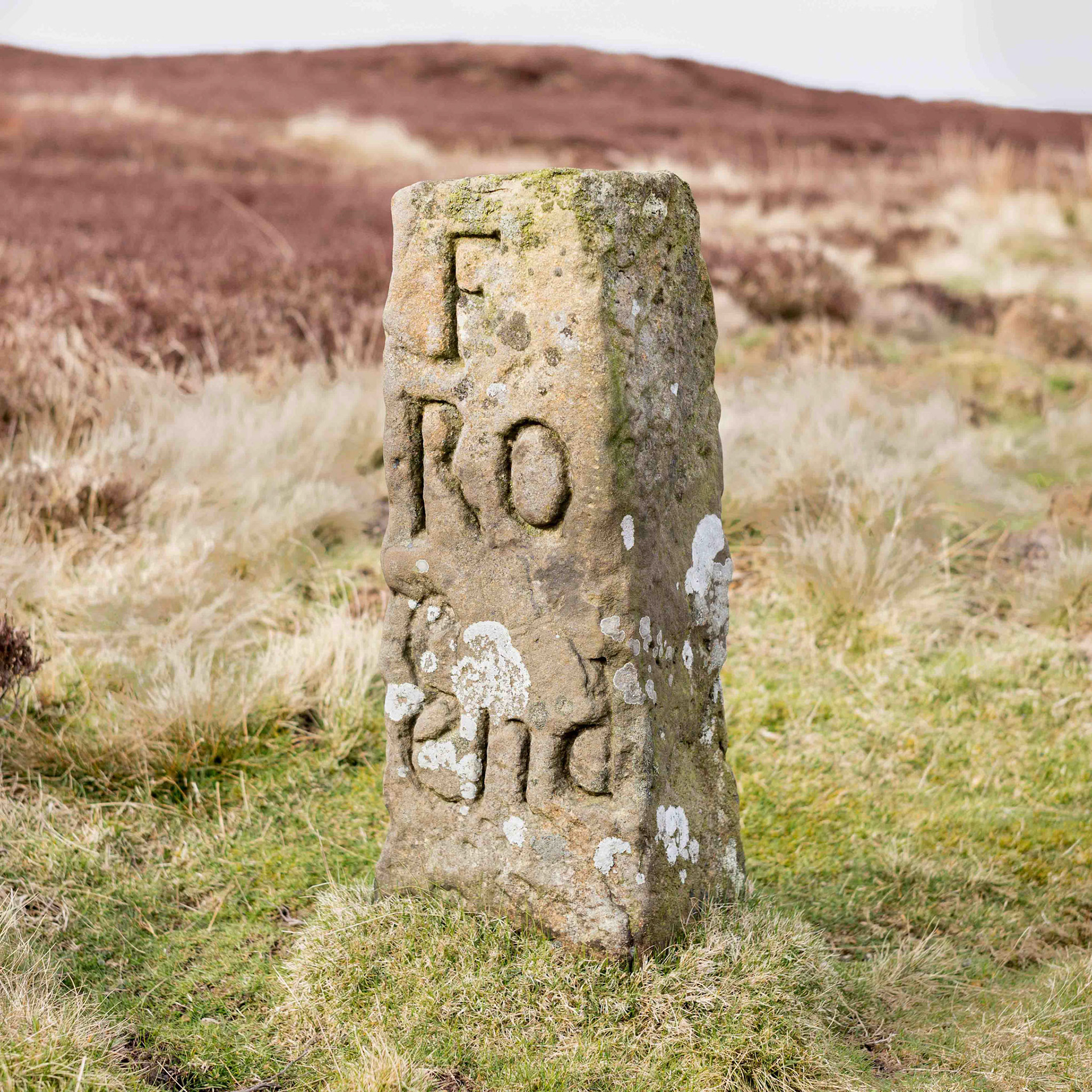 Farndale Roadmen's Stone c 1720 - Blakey Ridge North York Moors UK 2020