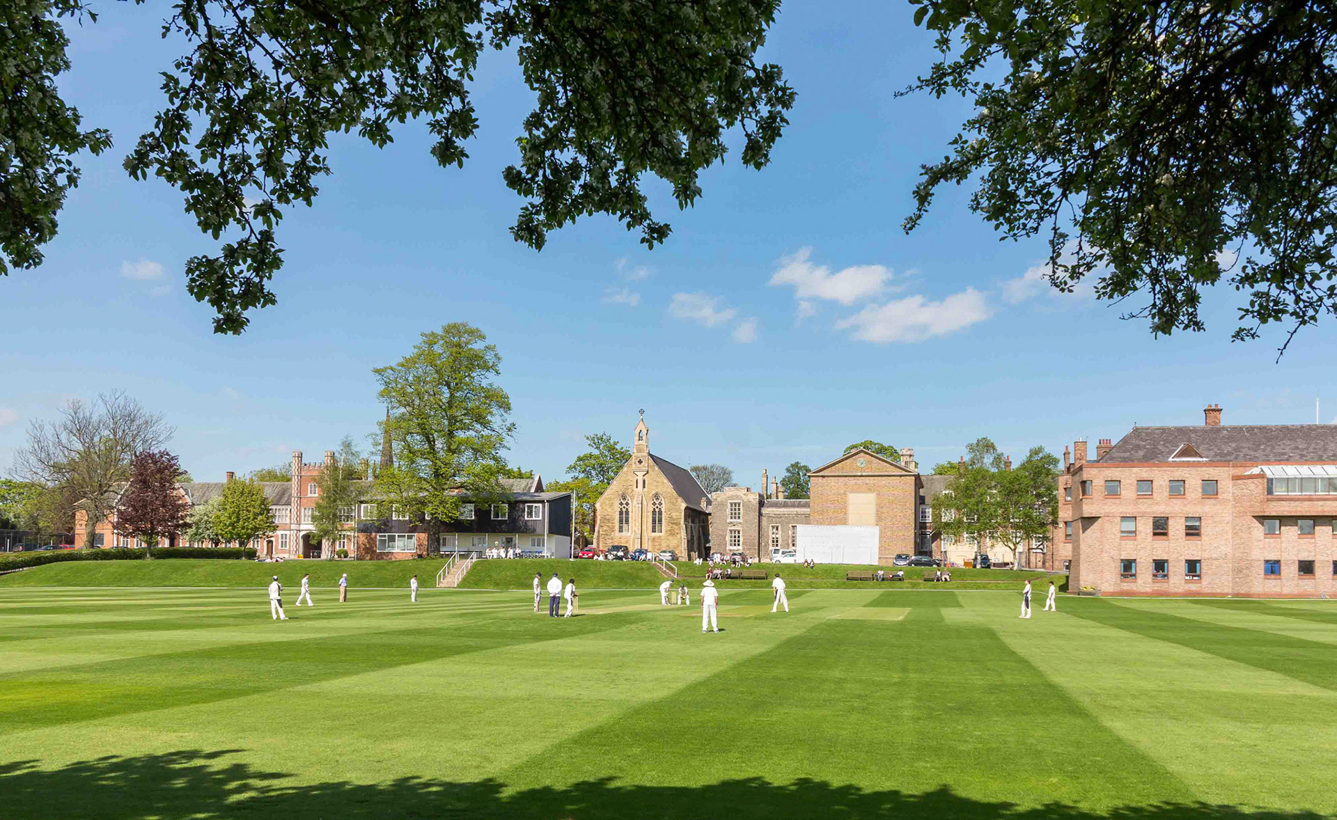 Playing Cricket at St Peter's School - York North Yorkshire UK 2014