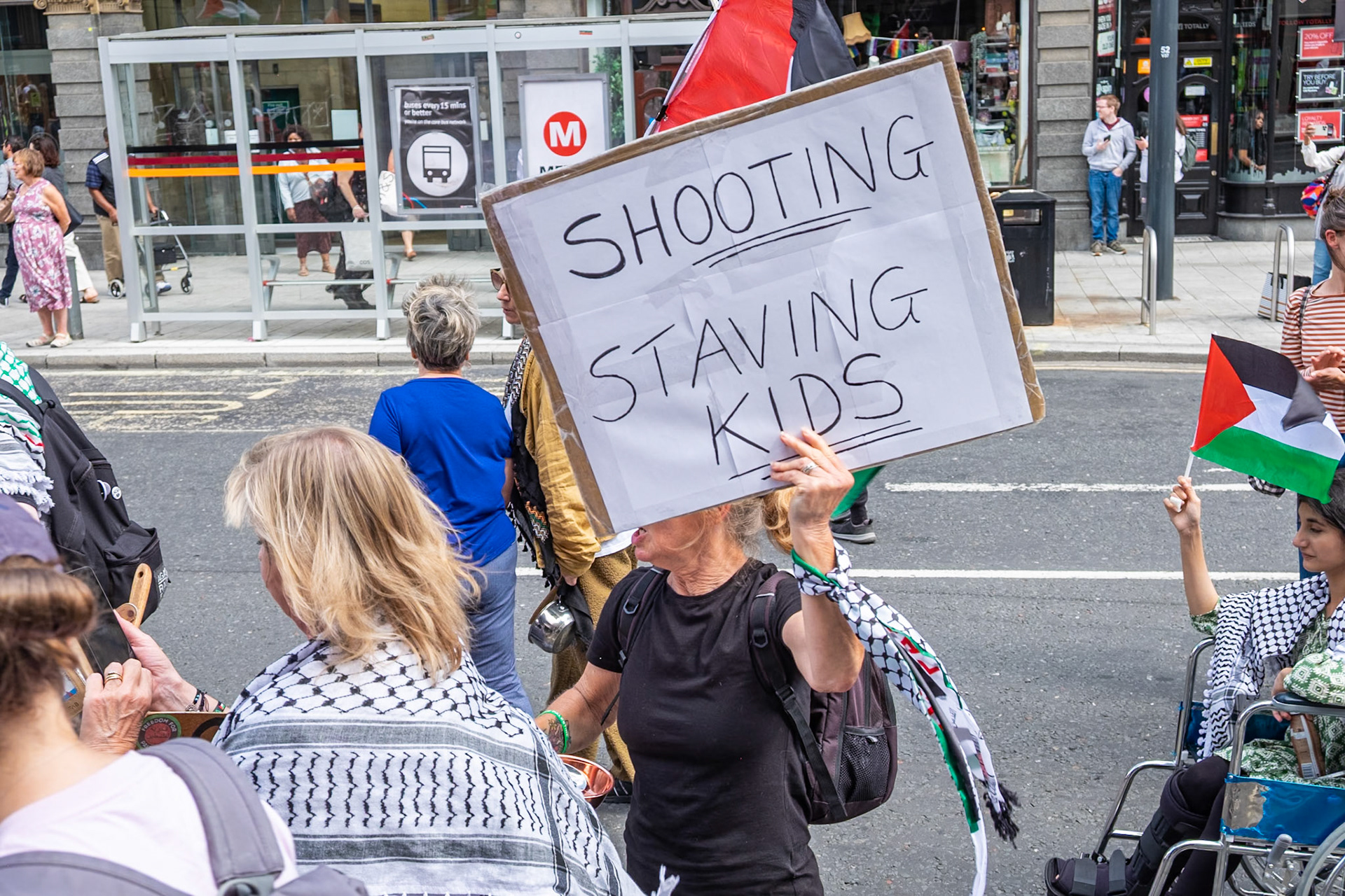 Palestinians Demonstrating - Leeds England 2025