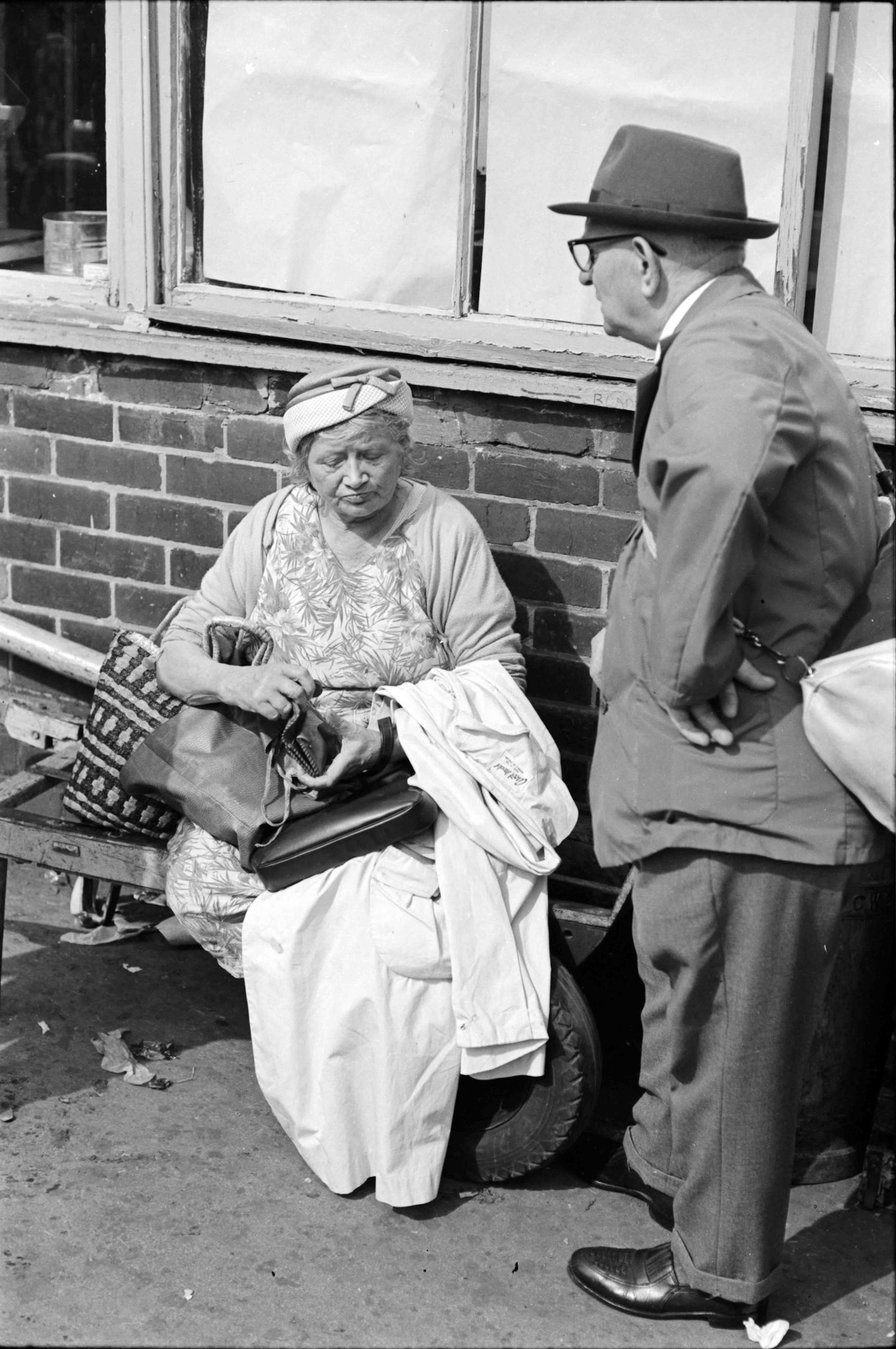 Woman Sat with Purse - Sheaf Market Sheffield 1970s
