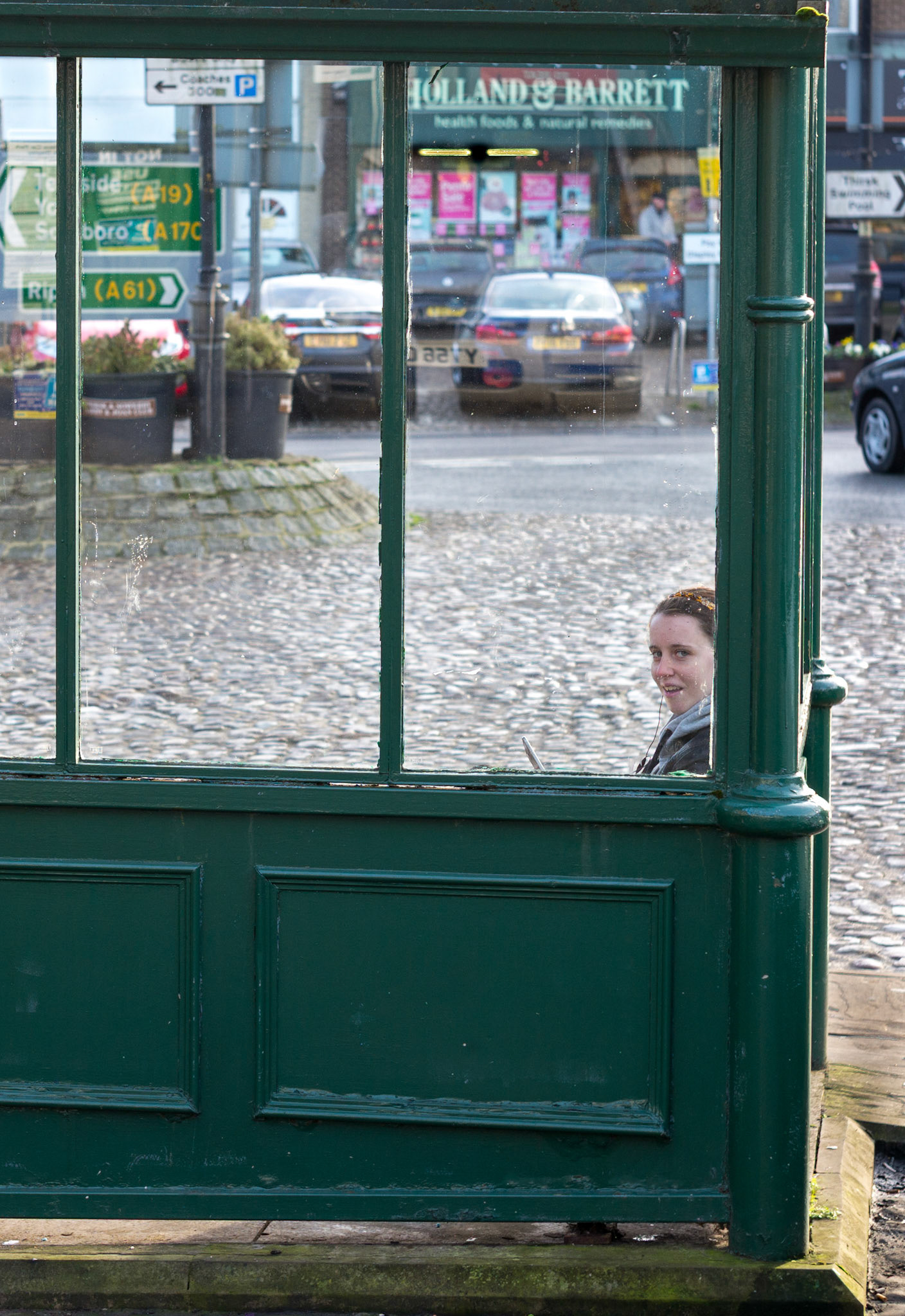 Girl At Bus Stop - Thirsk North Yorkshire UK