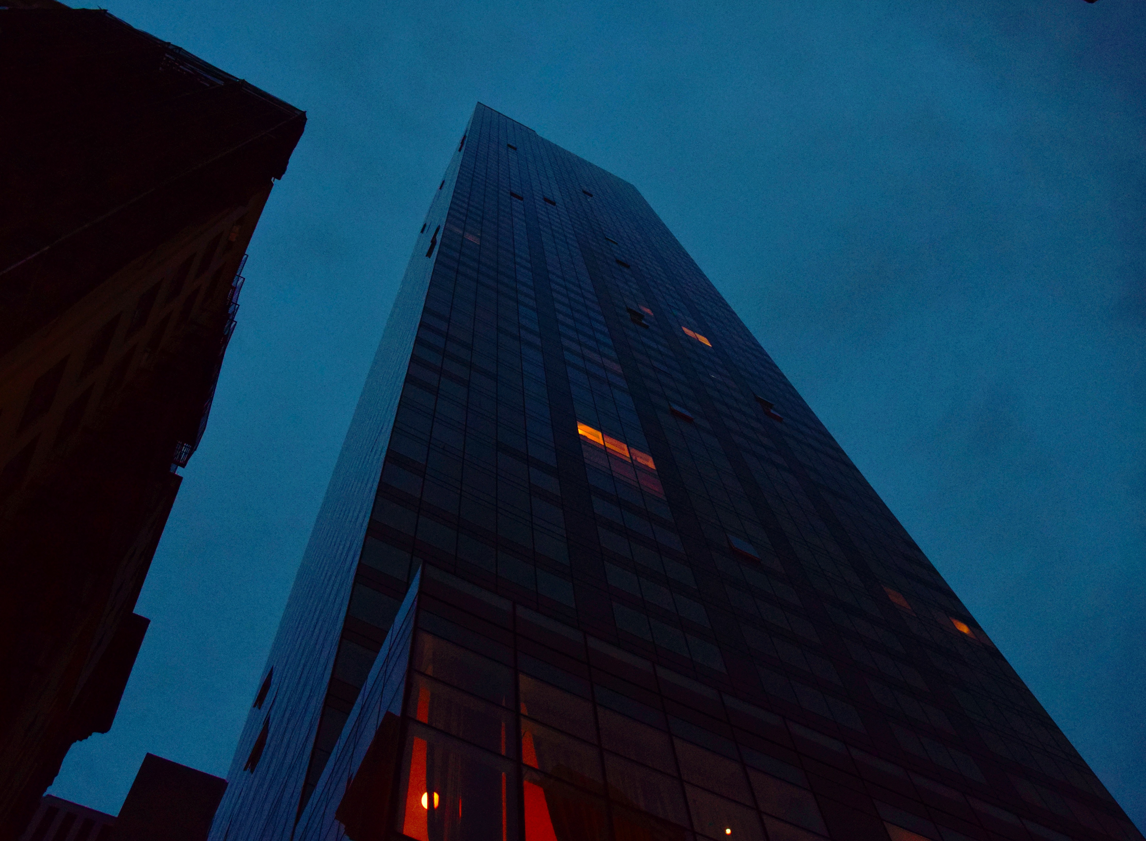 Orange lights stretching into a blue abyss, 2019.