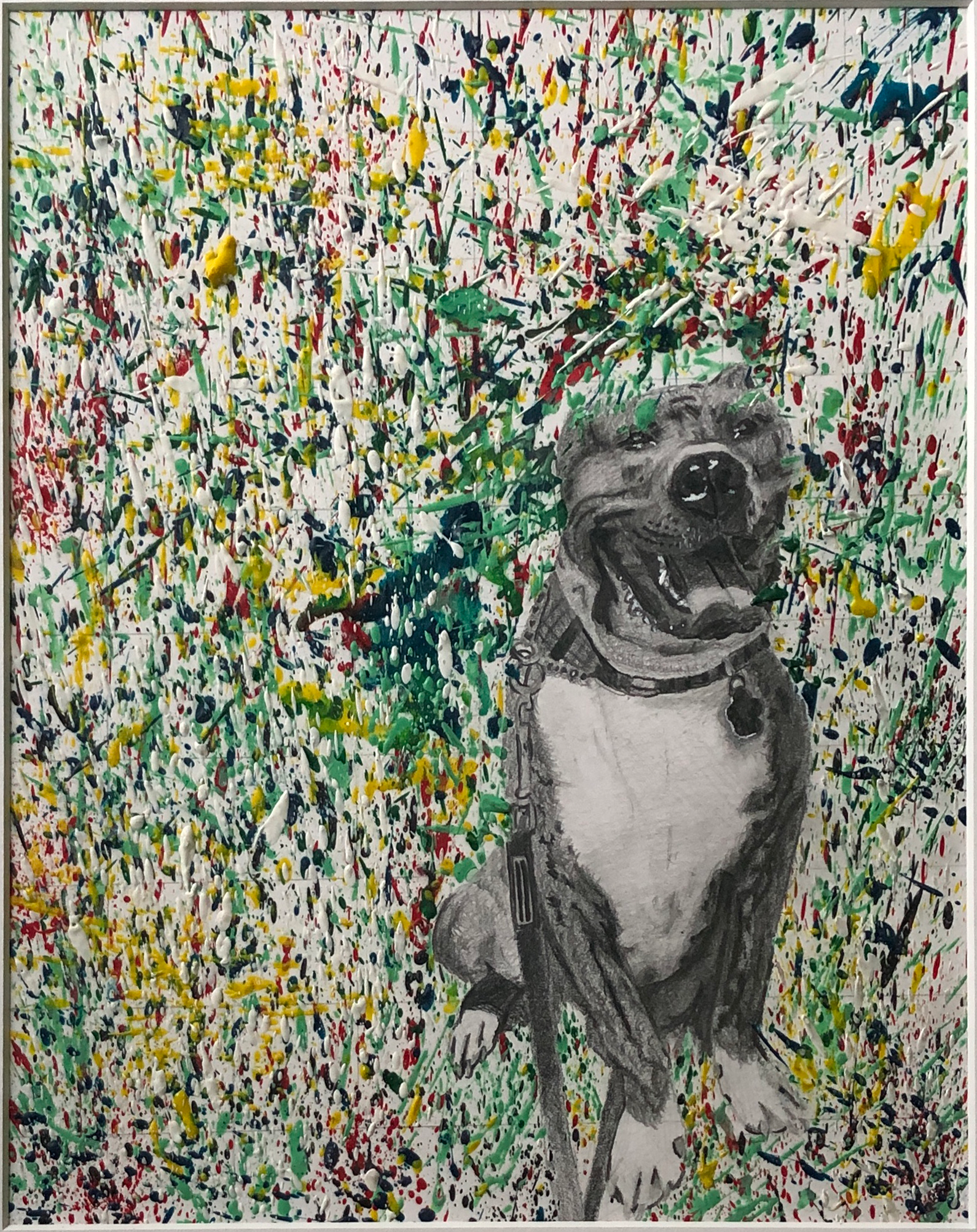 Graphite pencil with melted crayon, 2020