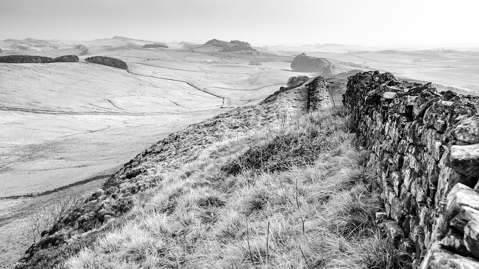 Walking with Annie, Gary and Tracey on Hadrian's Wall, March 2011
