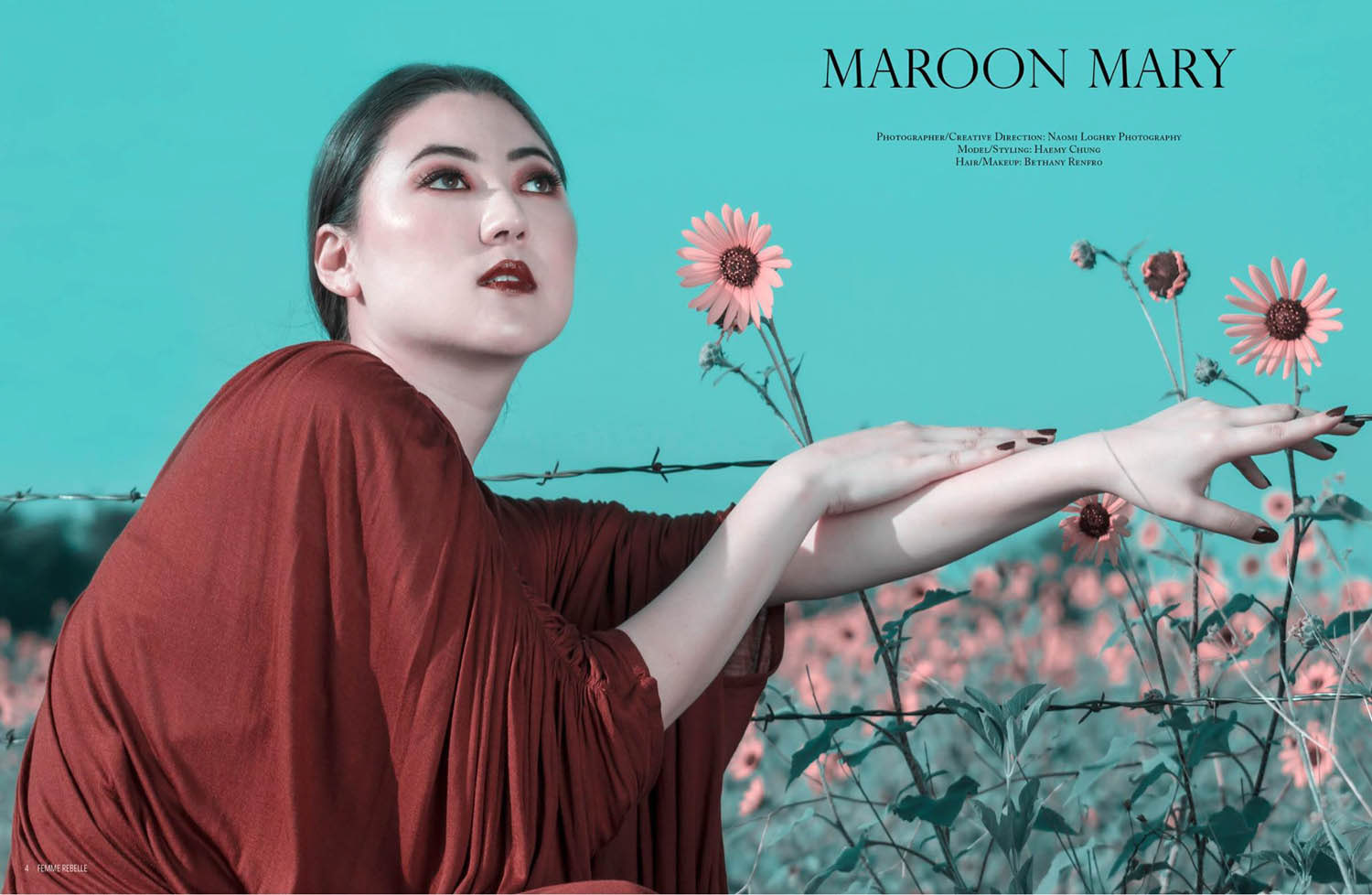 Femme Rebelle September 2018; Photography/Concept: Naomi Loghry; Makeup: Bethany Renfro; Model: Haemy Chung; Robe: Catherine D'Lish