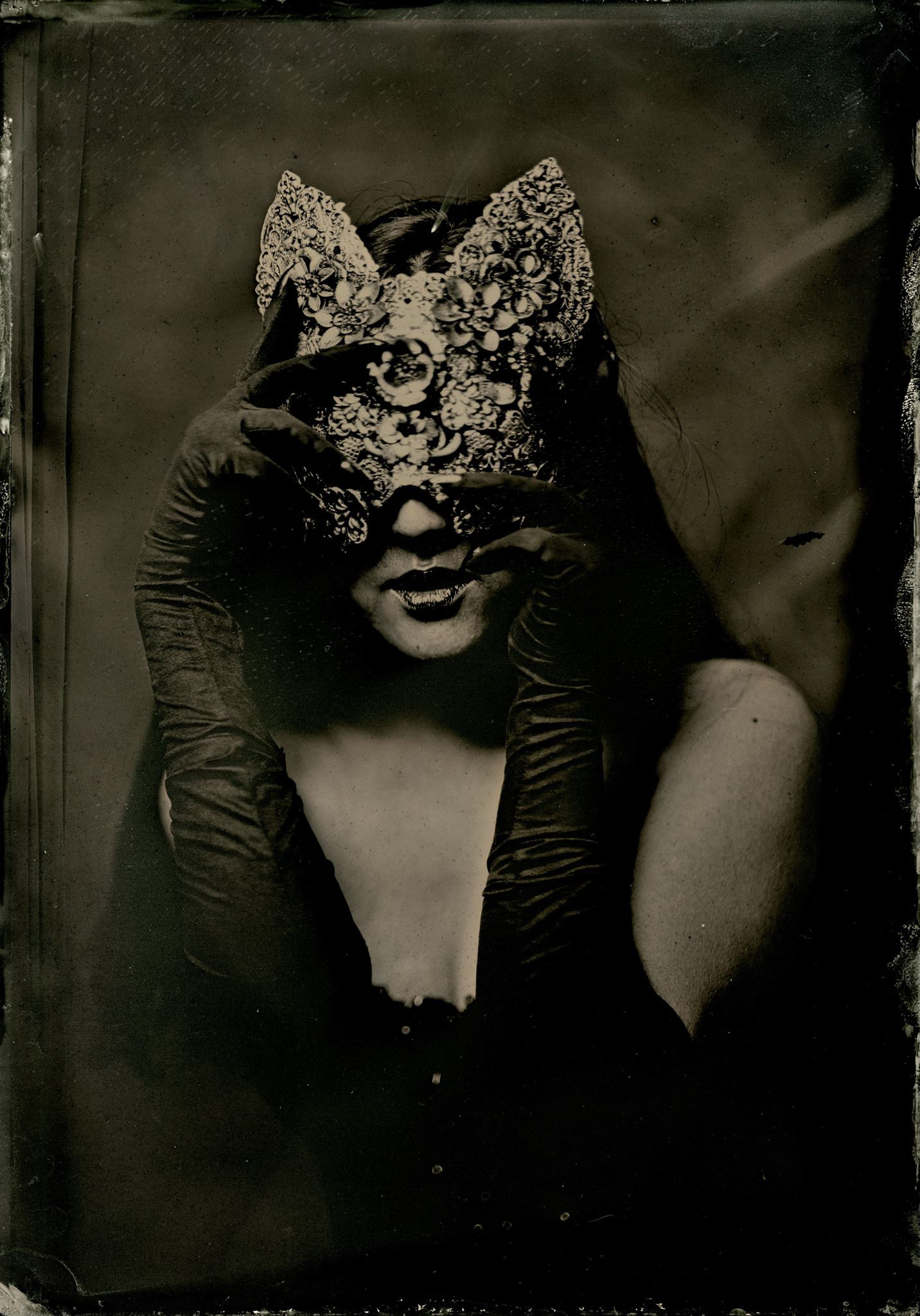 "Schrodinger's Cat" Photographer: Brandon Ellis; Styling/Model: Haemy Chung; Mask: Hysteria Machine; Gloves: Majesty Black